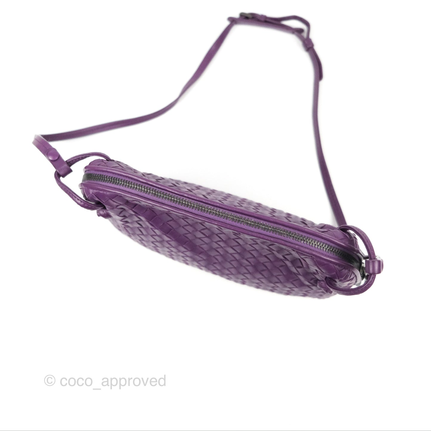 Bottega Veneta Crossbody Bag Intrecciato Leather Purple