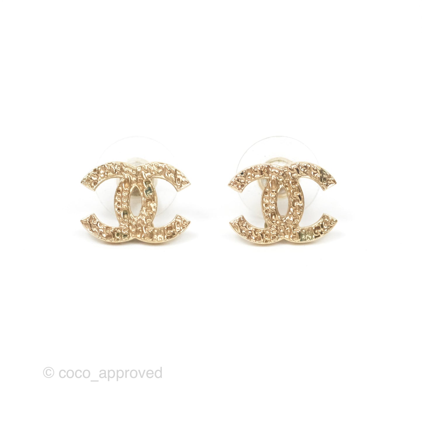 Chanel CC Earrings Gold Tone 14C