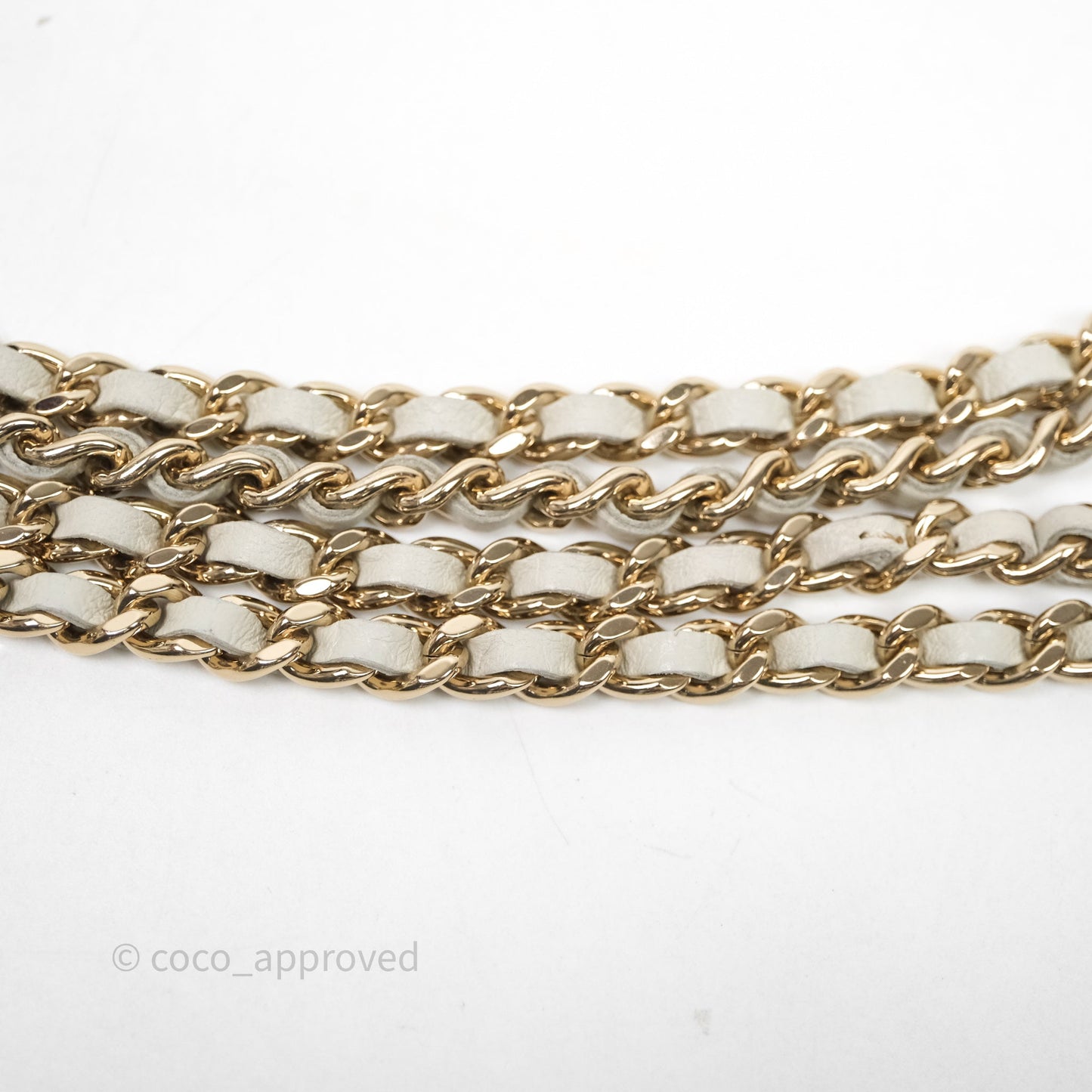 Chanel Trendy CC Wallet On Chain WOC Light Grey Lambskin Gold Hardware N