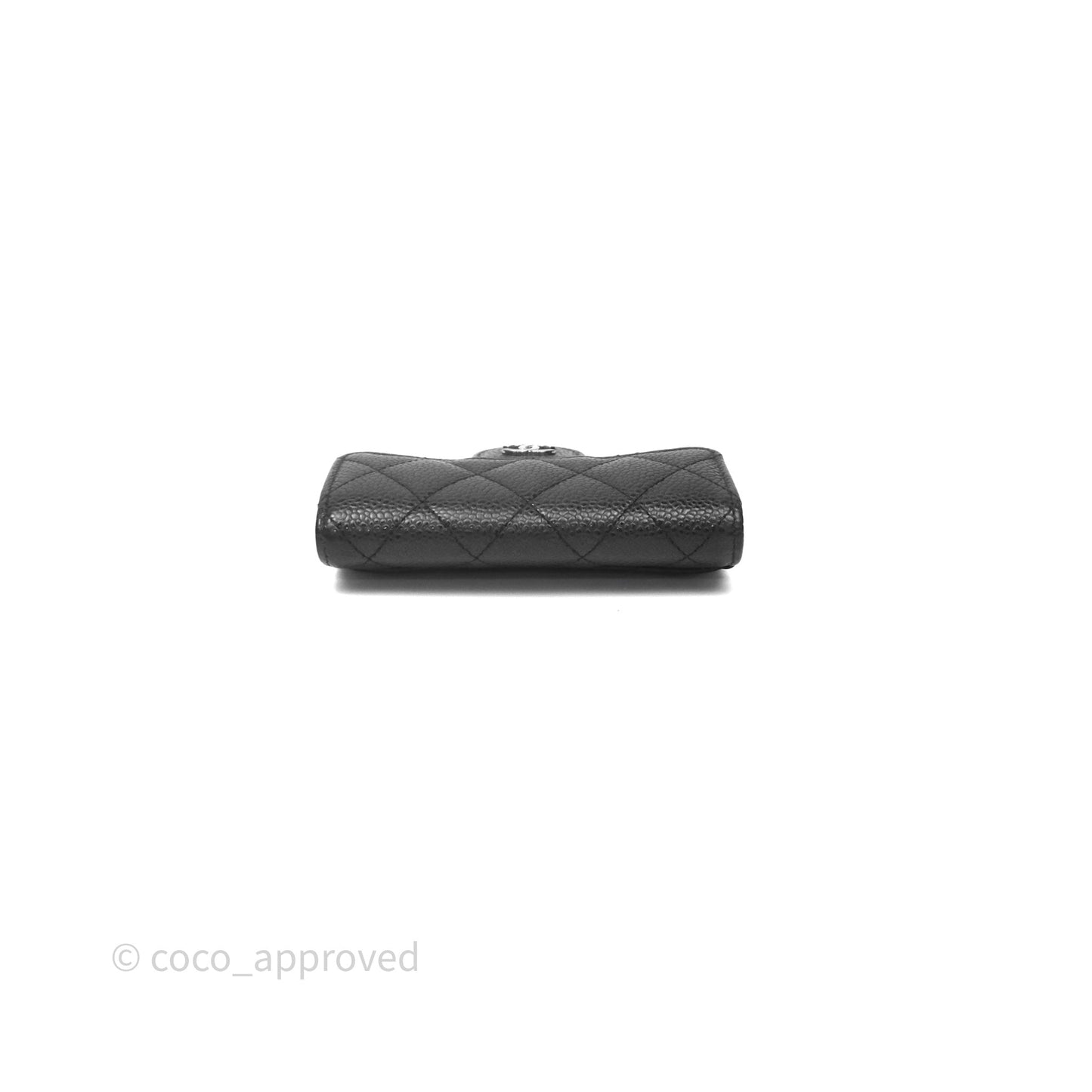 Chanel Classic Flap Black Caviar Card Holder Silver Hardware