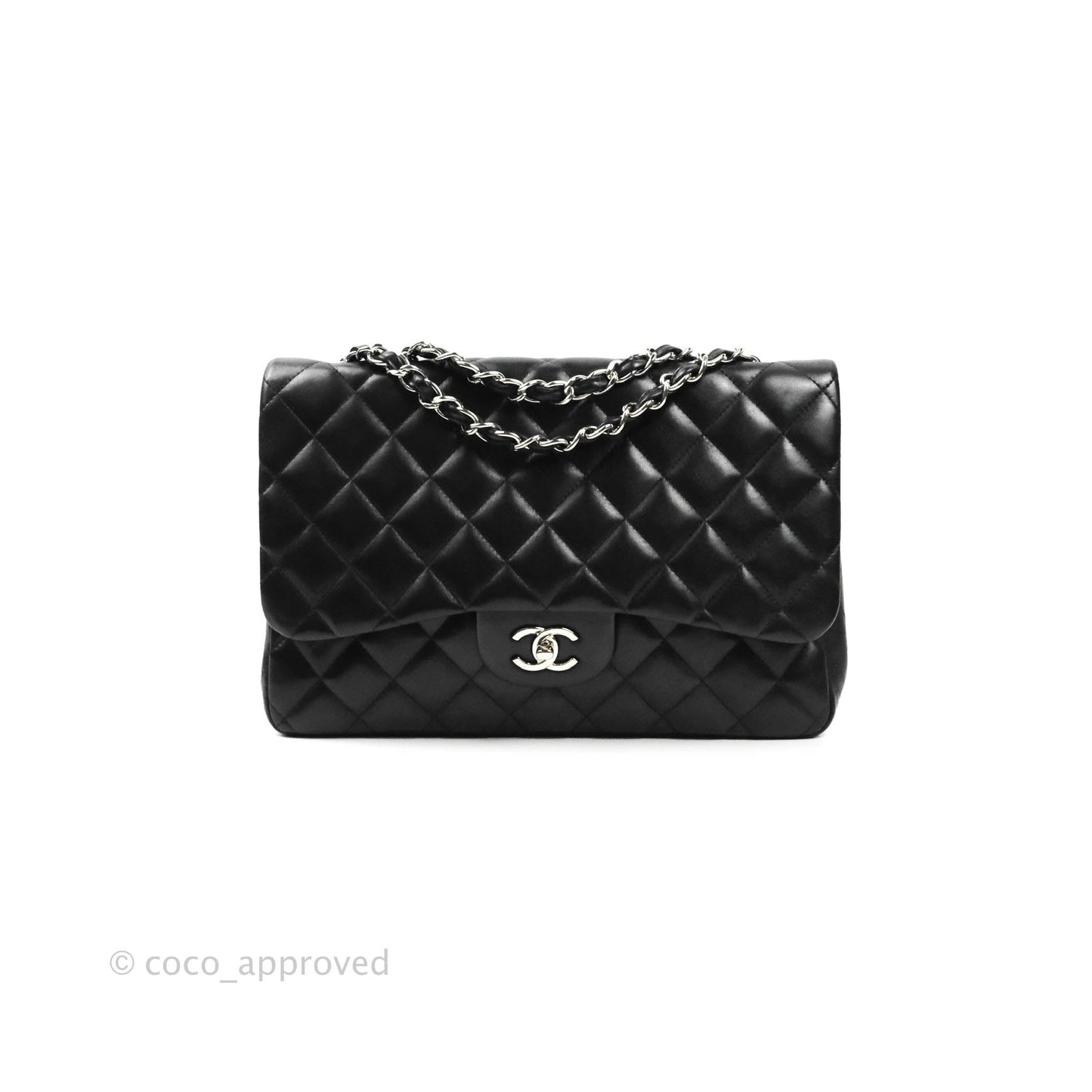 Chanel Jumbo Single Flap Black Lambskin Silver Hardware⁣⁣