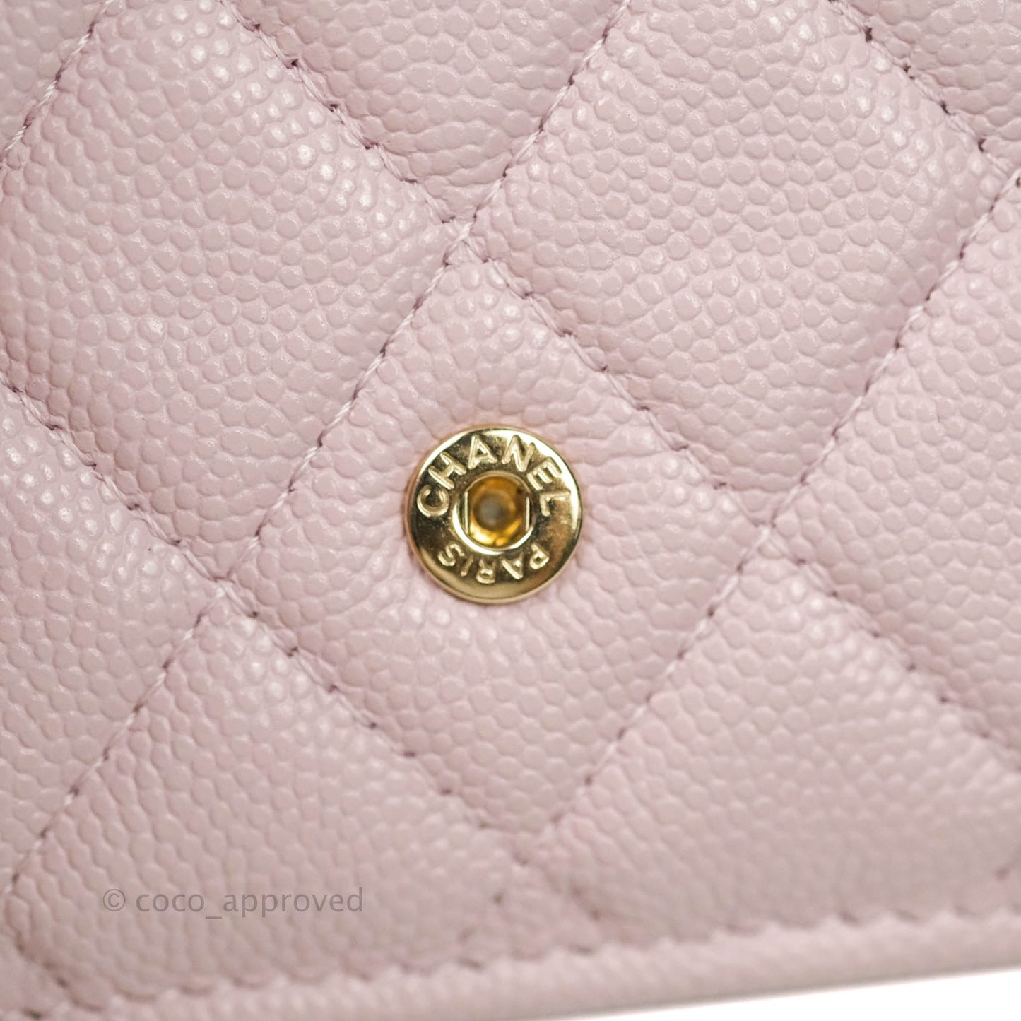 Chanel Quilted Small Classic Flap Trifold Wallet Rose Clair Caviar Gold Hardware 21S