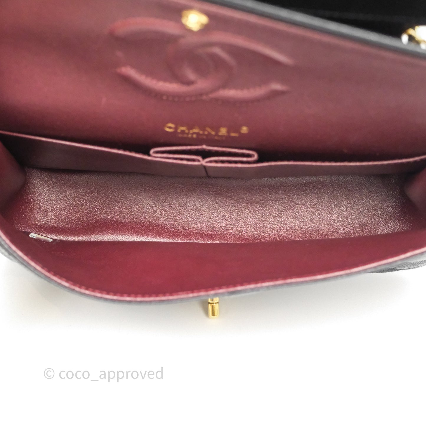 Chanel Classic M/L Medium Flap Quilted Black Caviar Gold Hardware