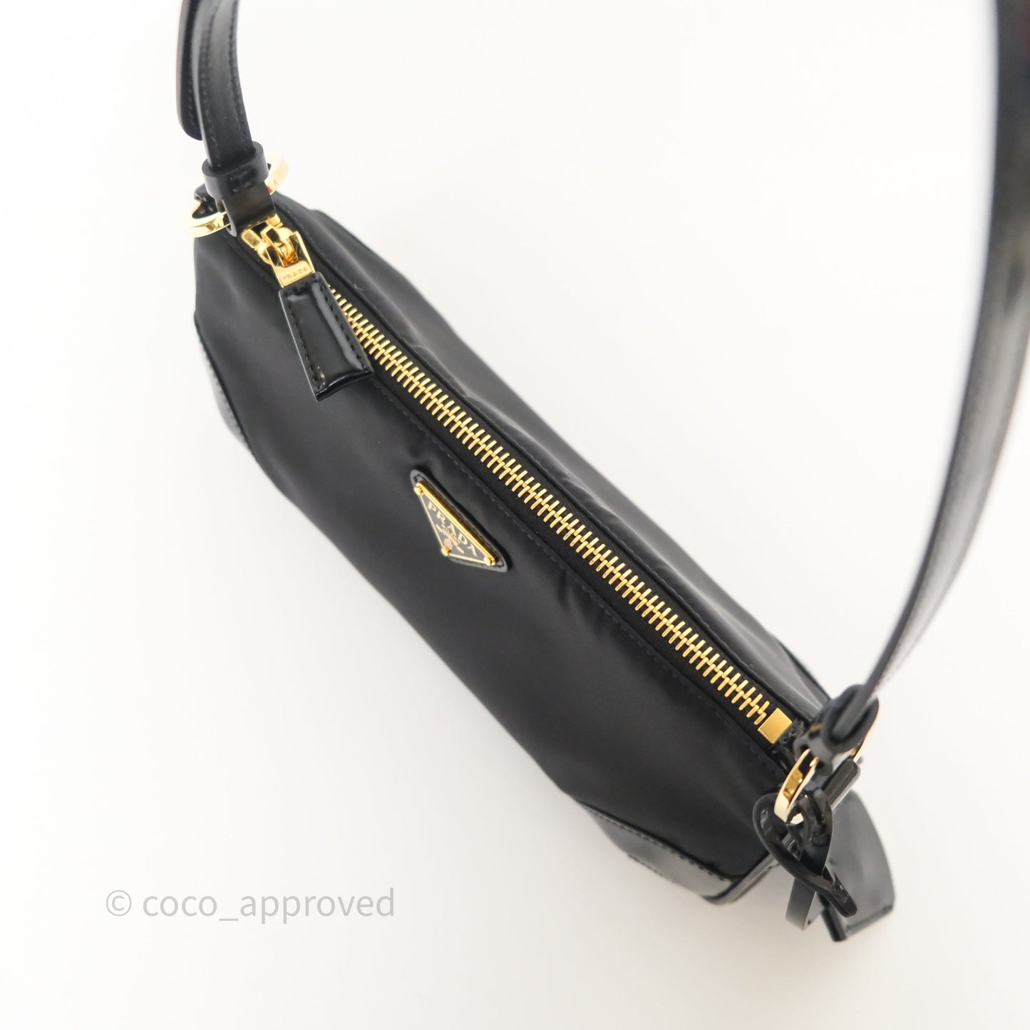 Prada Re-Edition 2002 Re-Nylon Small Shoulder Bag Black Gold Hardware