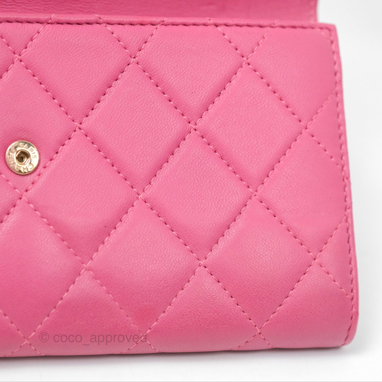 Chanel Classic Quilted Long Wallet Pink Lambskin Gold Hardware