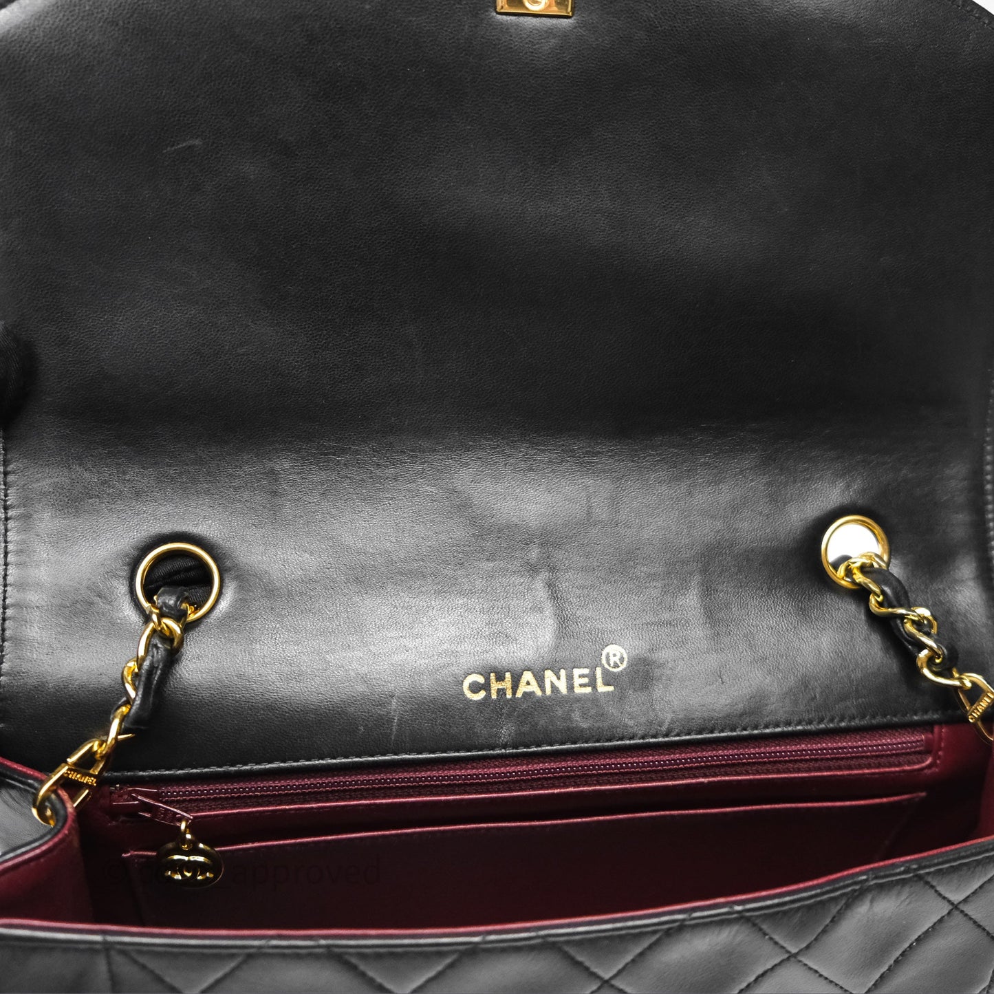 Chanel Medium Vintage Quilted Classic Diana Flap Bag Black Lambskin 24K Gold Hardware