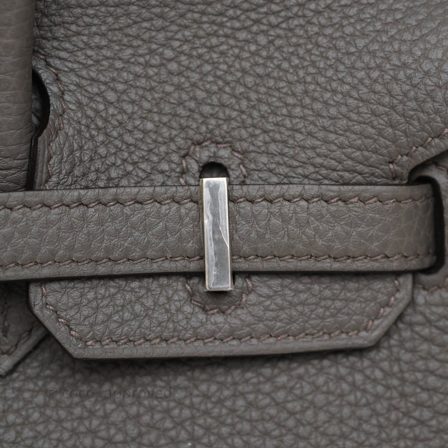 Hermès Birkin 25 Retourne Gris Etain 8F Togo Palladium Hardware