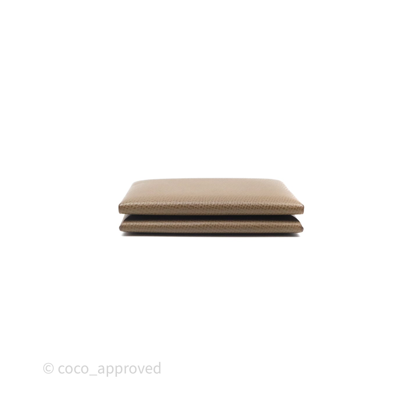 Hermès Calvi Duo Compact Card Holder Etoupe Epsom Palladium Hardware