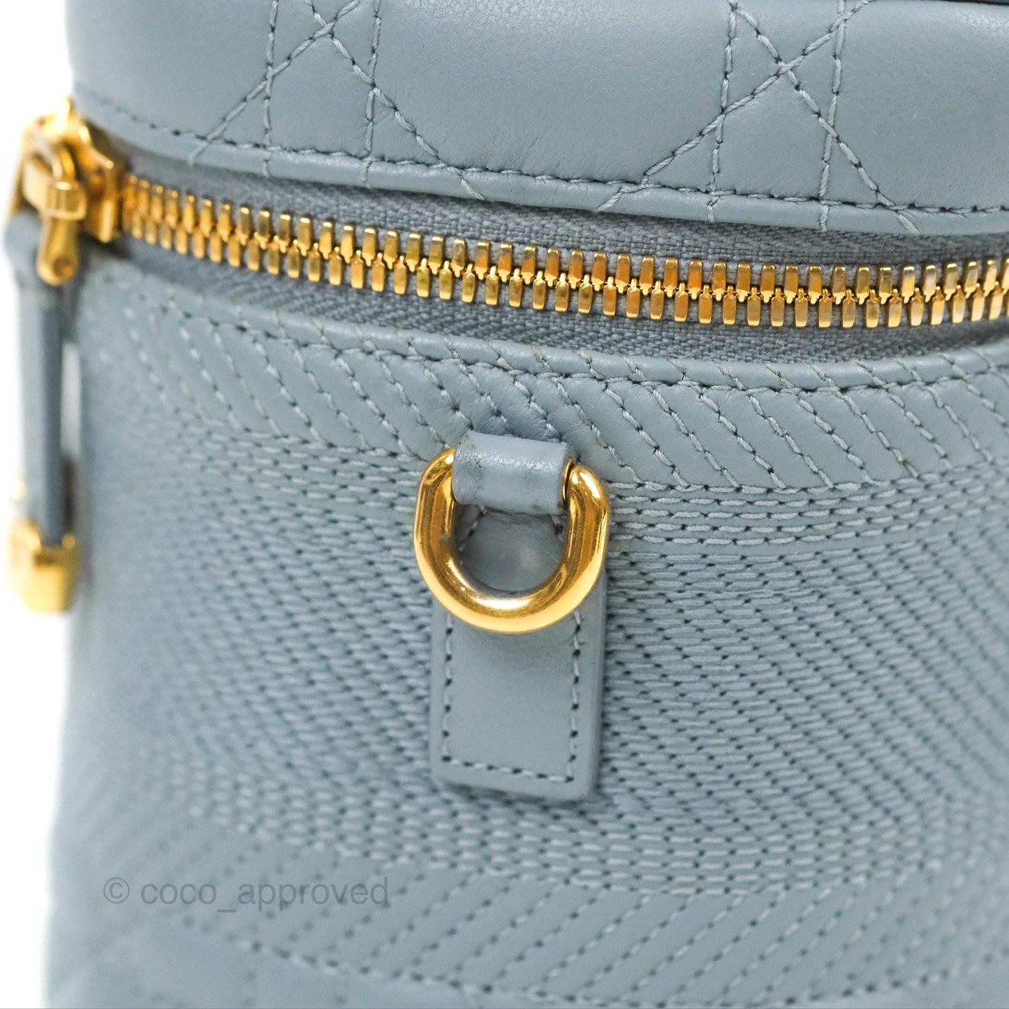 Christian Dior Small Diortravel Vanity Case Cloud Blue Lambskin Cannage