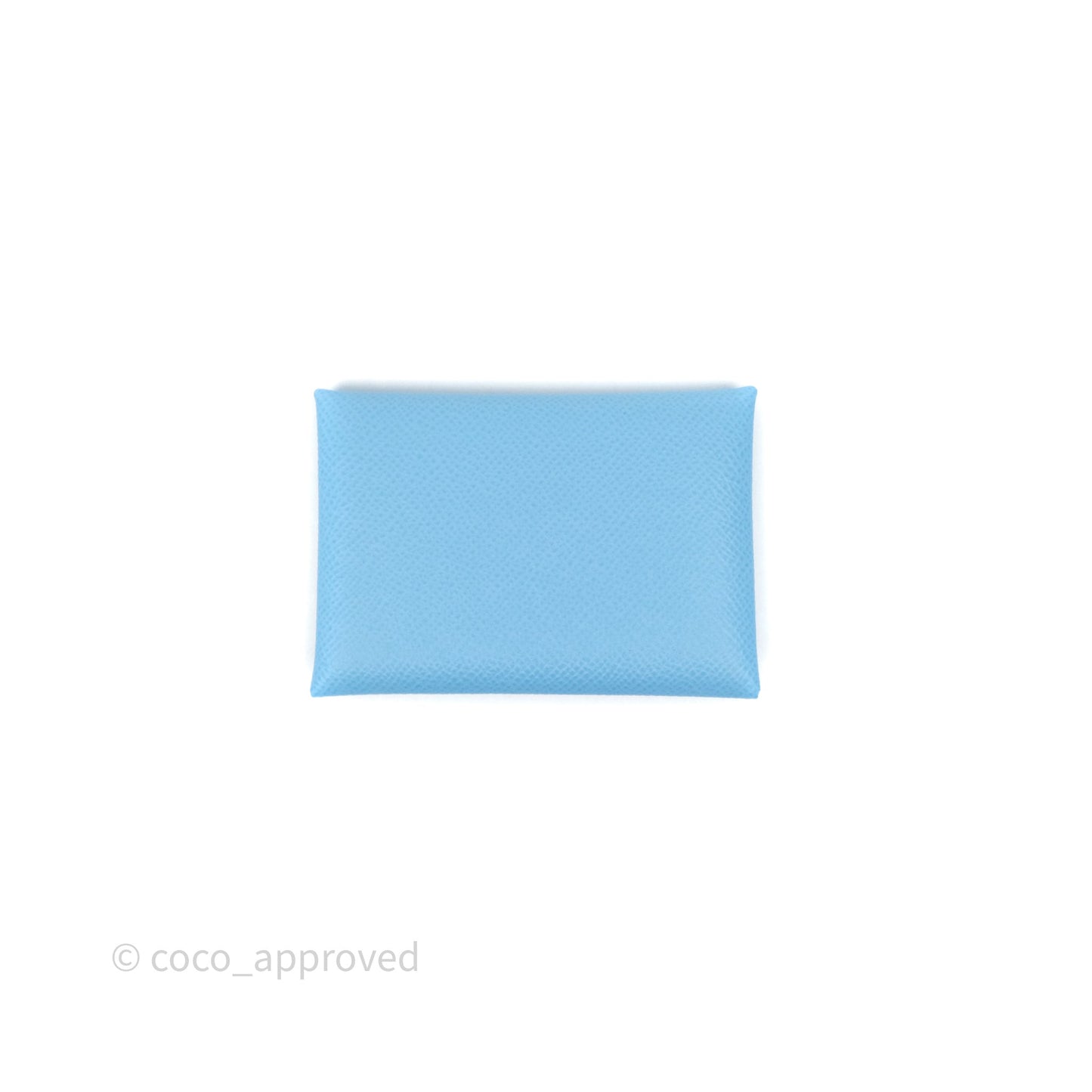 Hermès Calvi Duo Compact Card Holder Celeste 7N Epsom