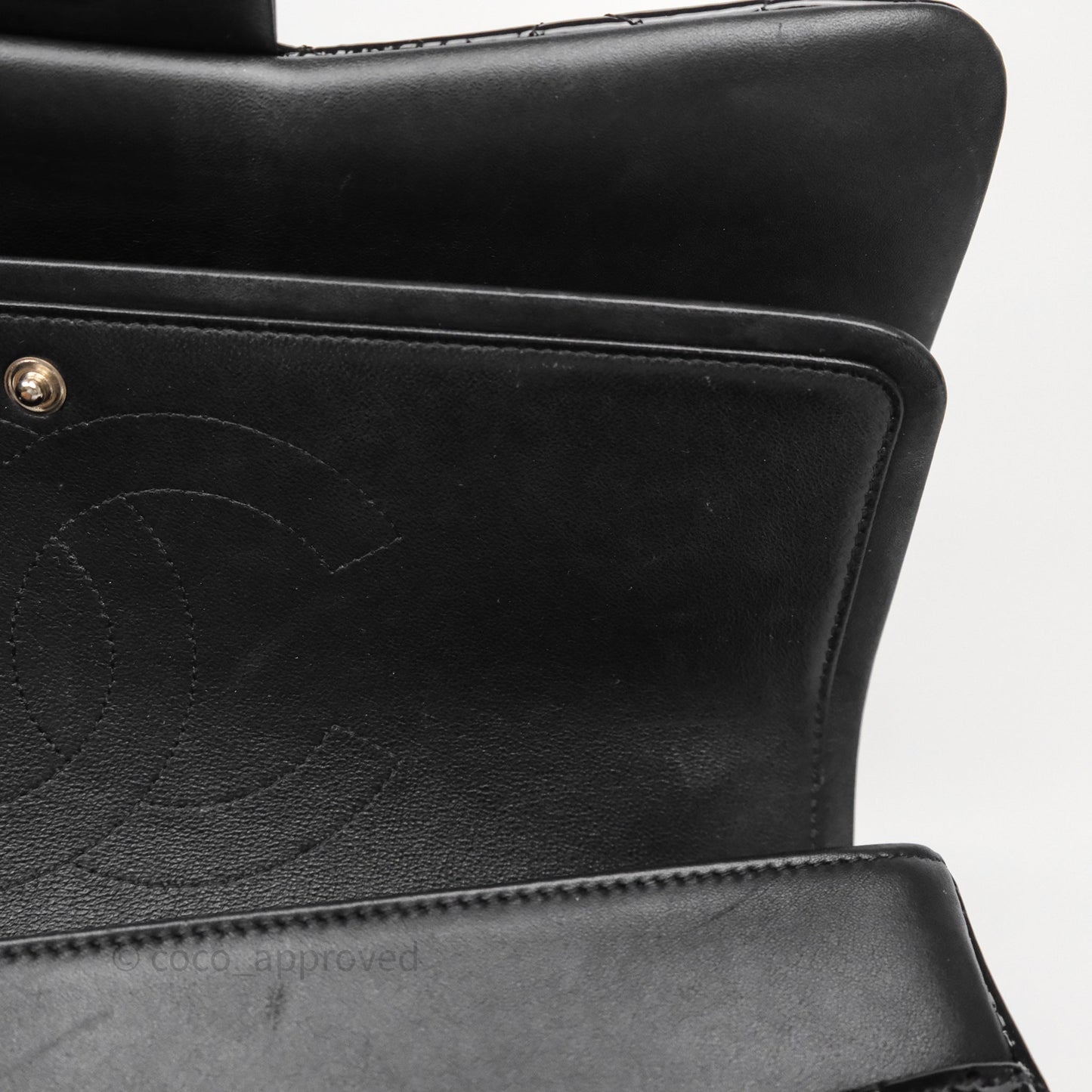 Chanel Jumbo Double Flap Black Patent Silver Hardware⁣⁣