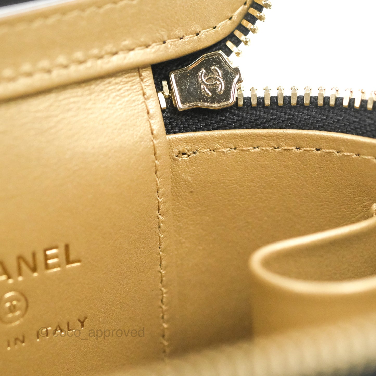 Chanel Mini Ball Crush Vanity With Chain Black Lambskin Gold Hardware