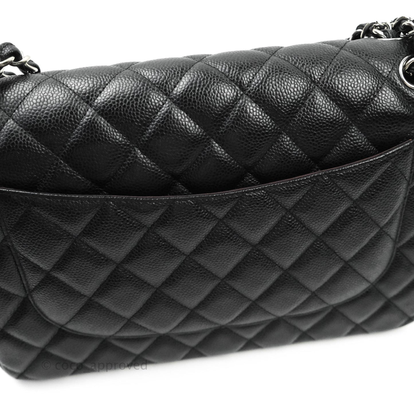 Chanel Jumbo Double Flap Black Caviar Silver Hardware⁣⁣
