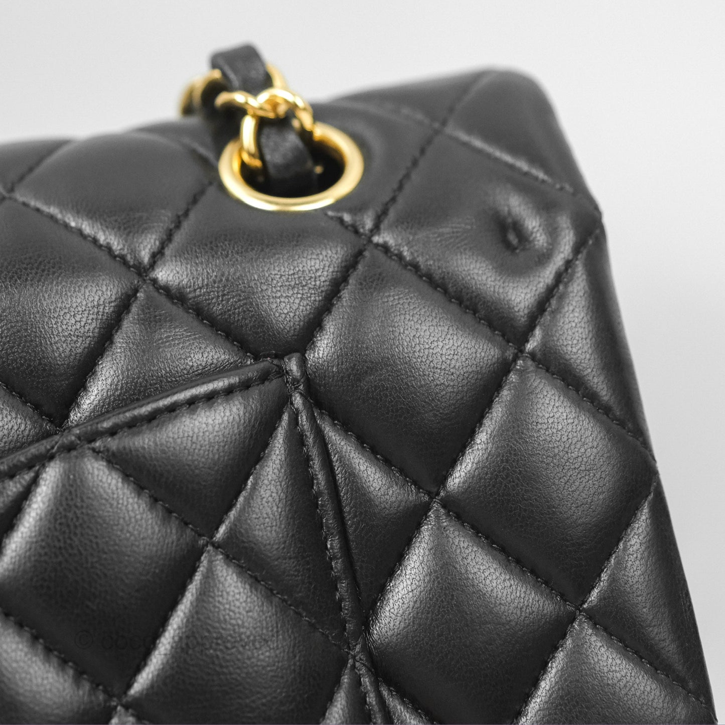 Chanel Classic M/L Medium Flap Quilted Black Lambskin Gold Hardware