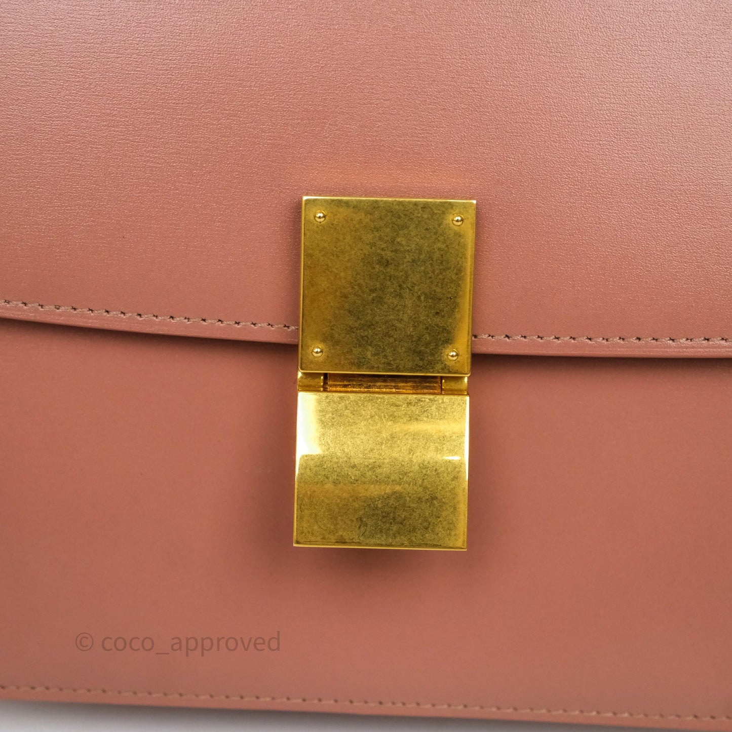 Celine Rose Box Medium Calfskin Bag Gold Hardware