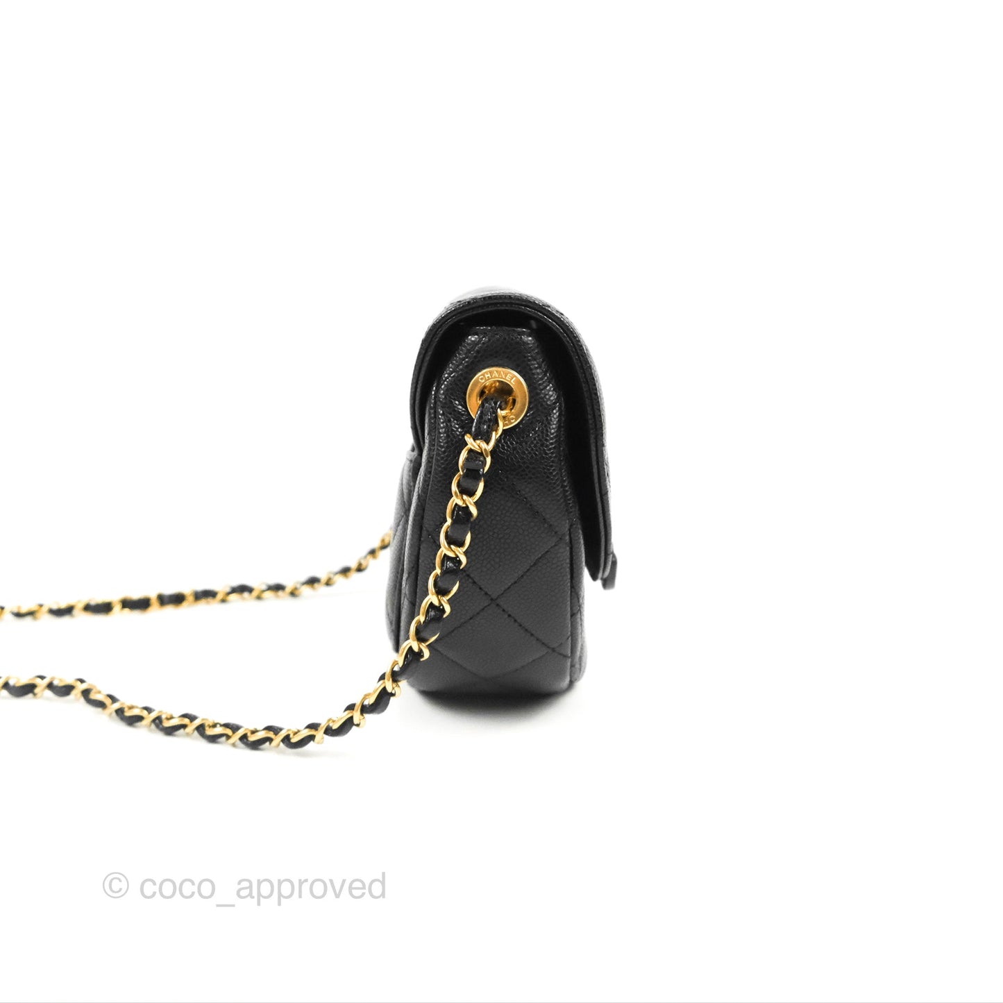 Chanel Mini Messenger Black Caviar Bag 23P