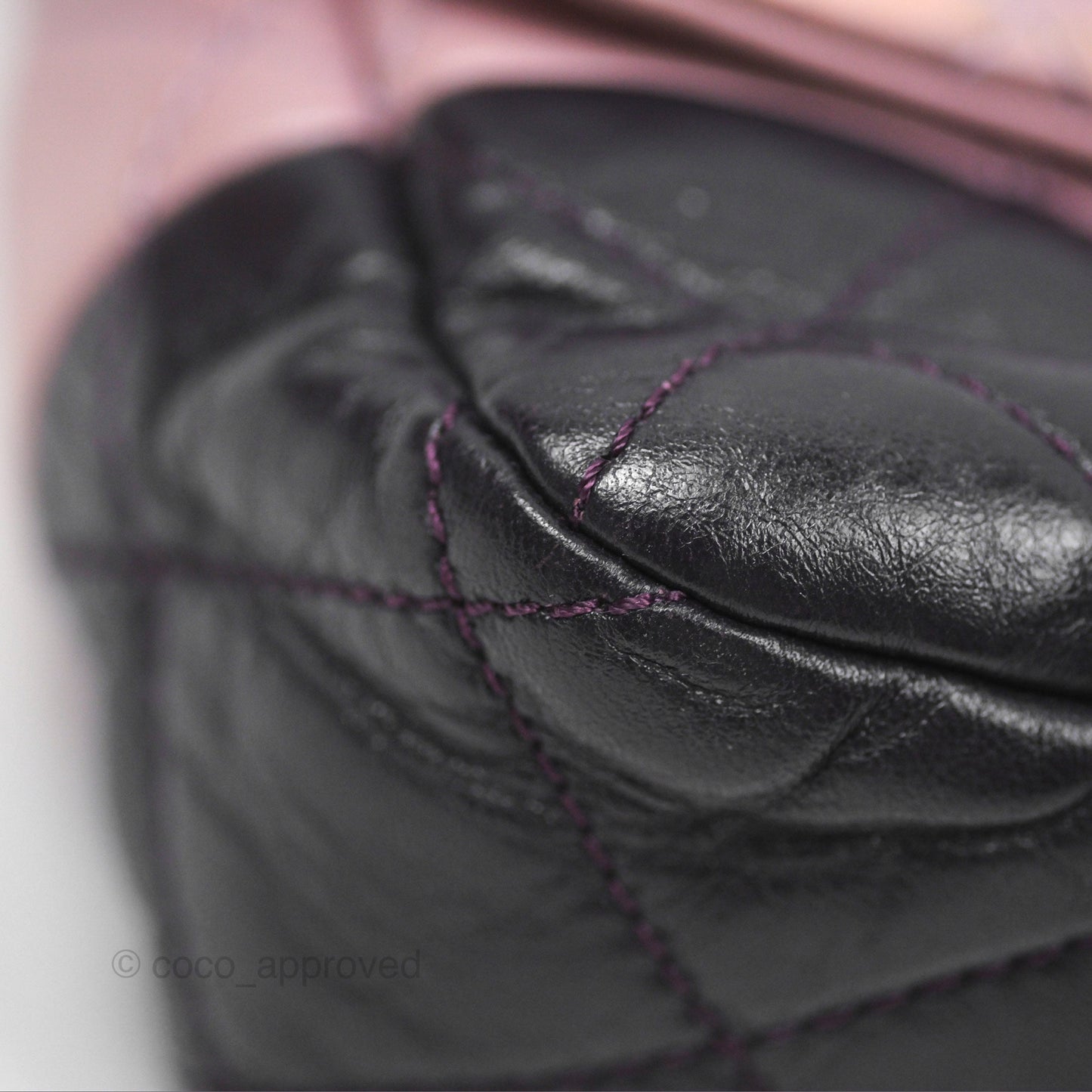 Chanel Medium Bicolor CC Chain Flap Pink/Black Lambskin Silver Hardware