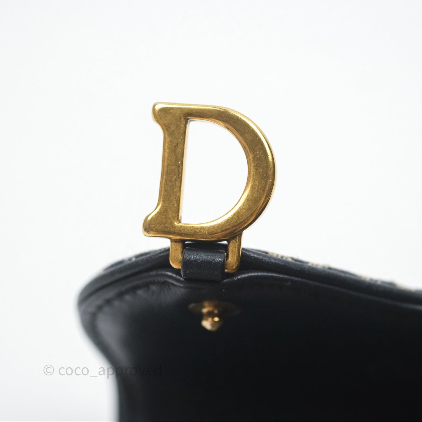 Christian Dior Saddle Flap Card Holder Blue Dior Oblique Jacquard