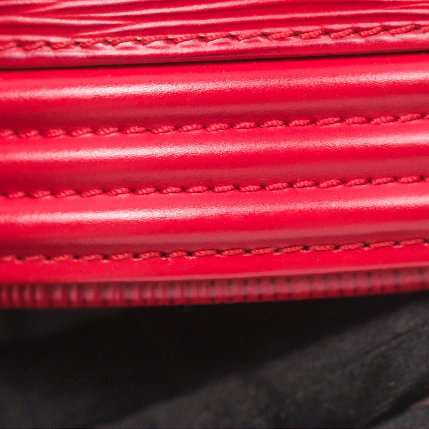 Louis Vuitton Epi Cannes Vanity Handbag Red Gold Hardware