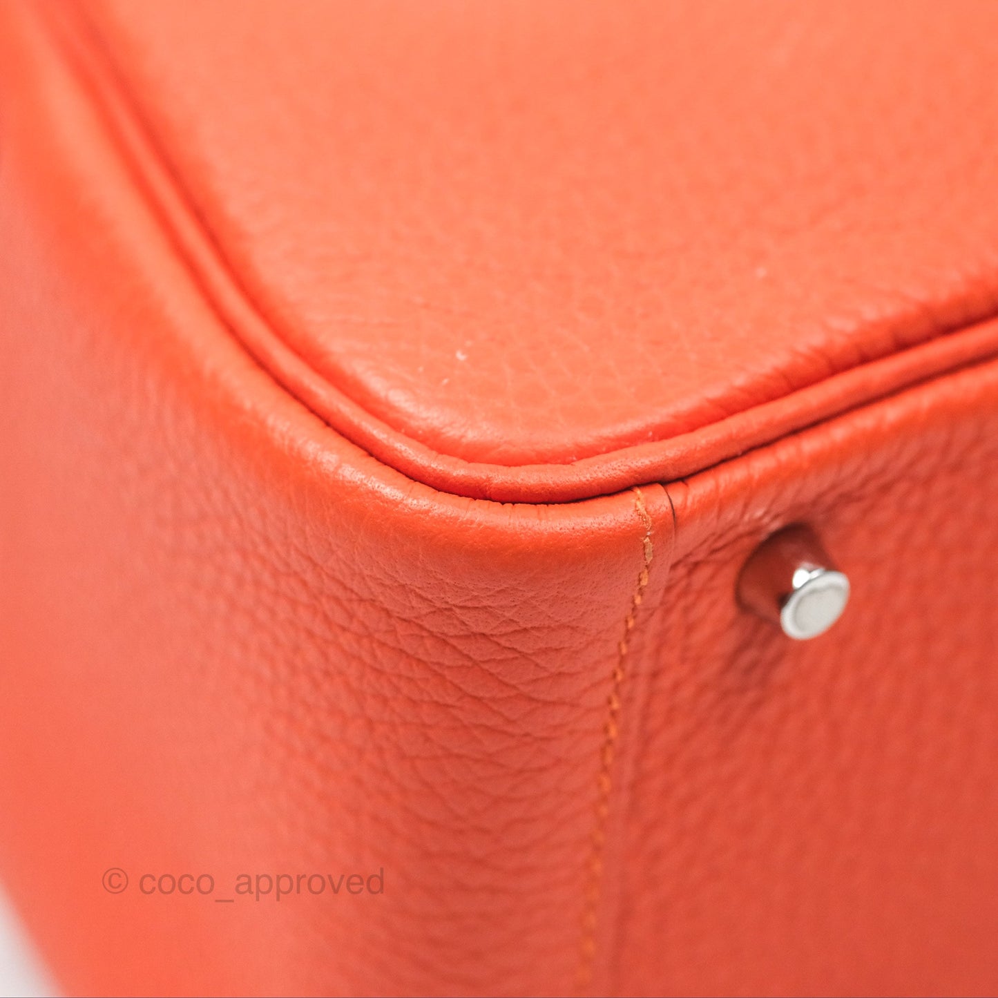Hermès Mini Lindy 20 Orange Poppy 8V Clemence Palladium Hardware
