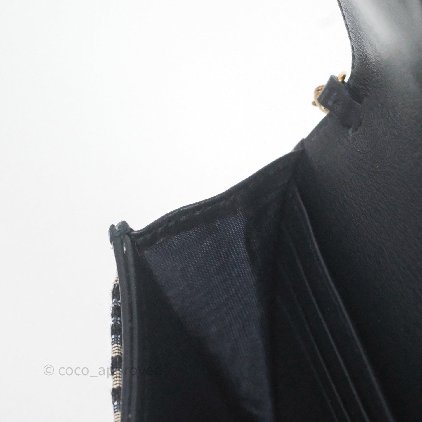 Small Saddle Pouch Wallet with Chain Blue Dior Oblique Jacquard