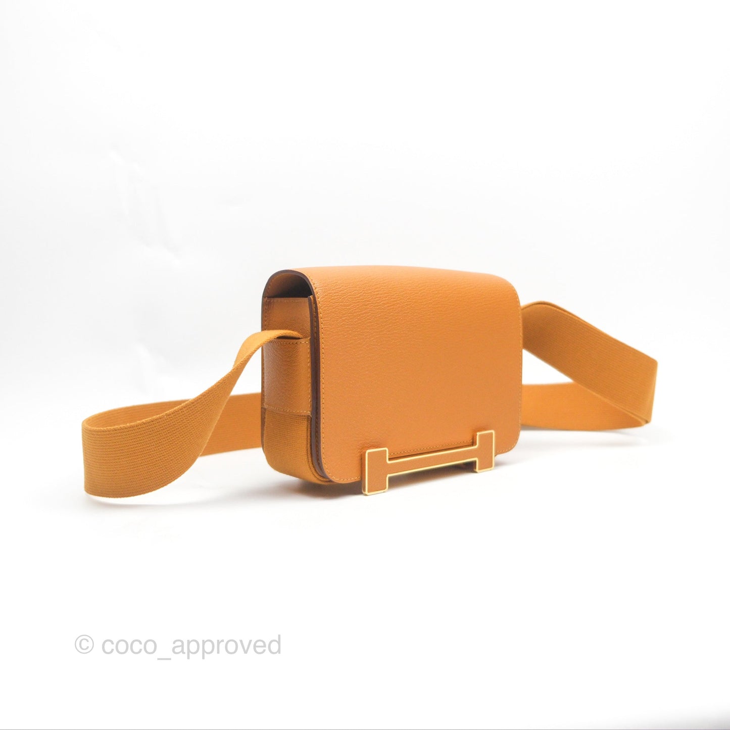 Hermès Geta Bag Caramel Chevre Mysore Gold Hardware