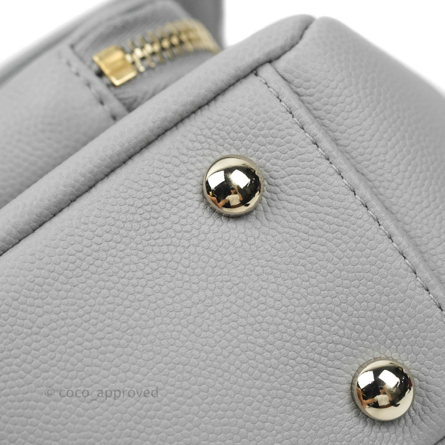Chanel Quilted Small Business Affinity Flap Grey Caviar Gold Hardware