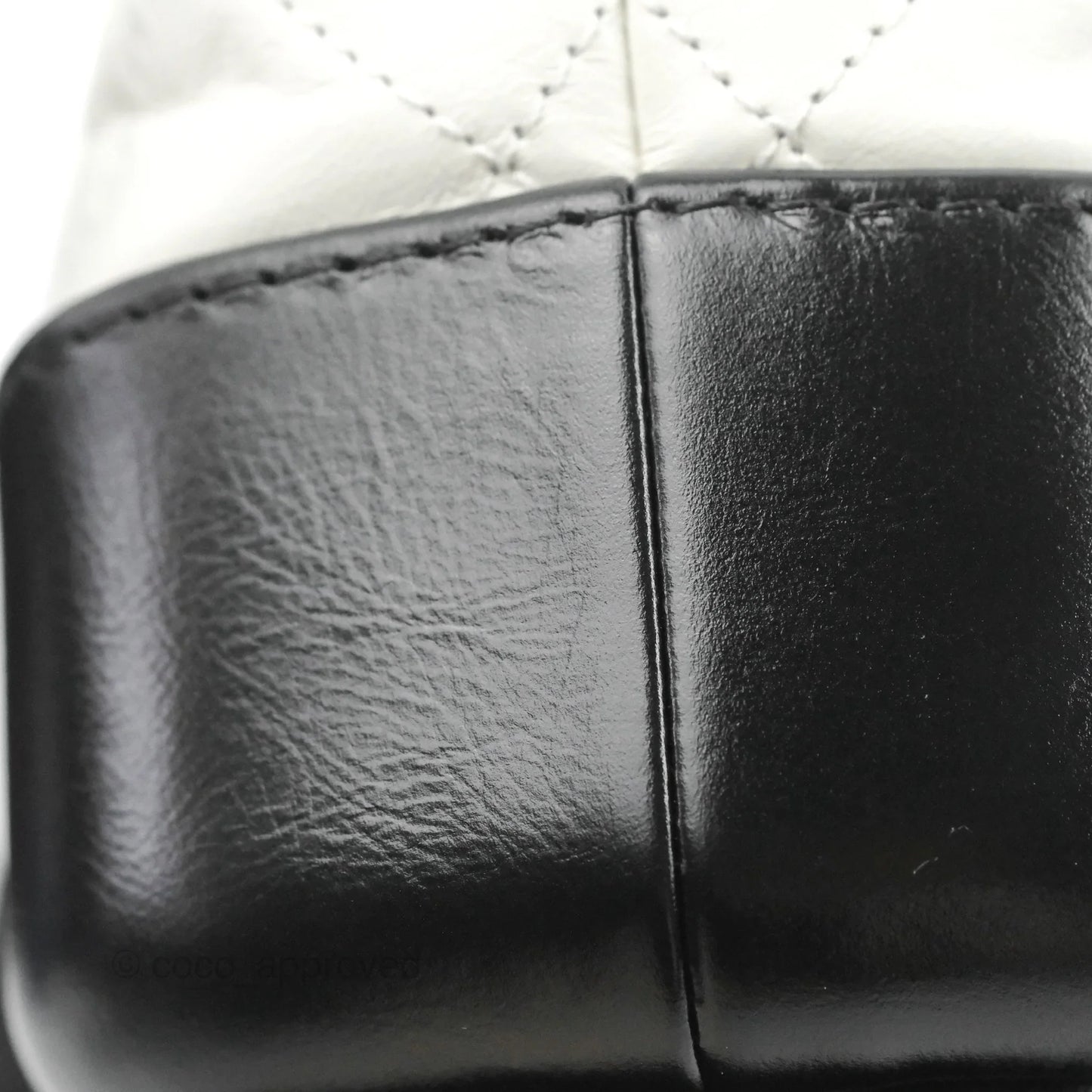 Chanel Quilted Small Gabrielle Hobo White Black Calfskin Mixed Hardware