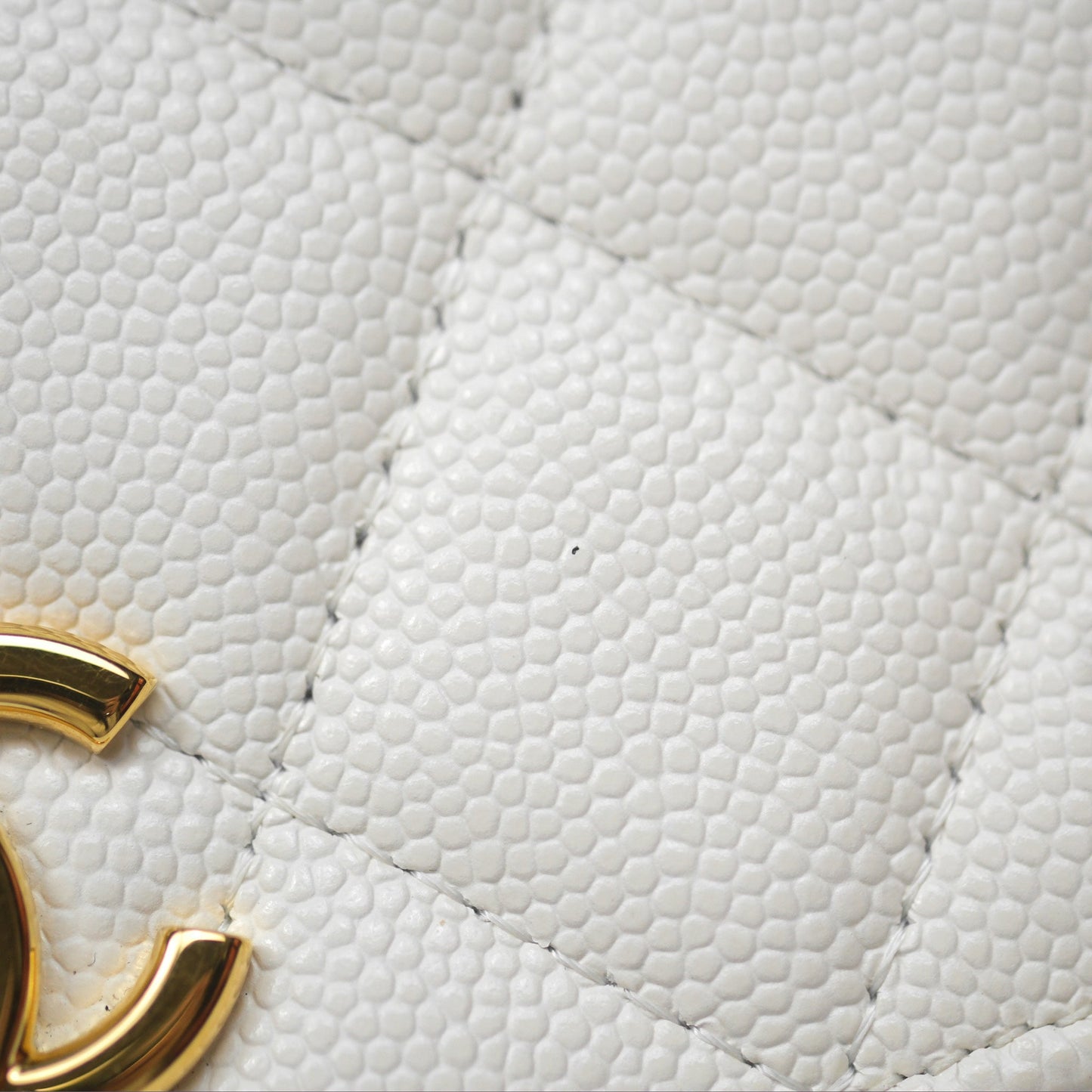 Chanel Mini WOC Bag Charm White Caviar Gold Hardware