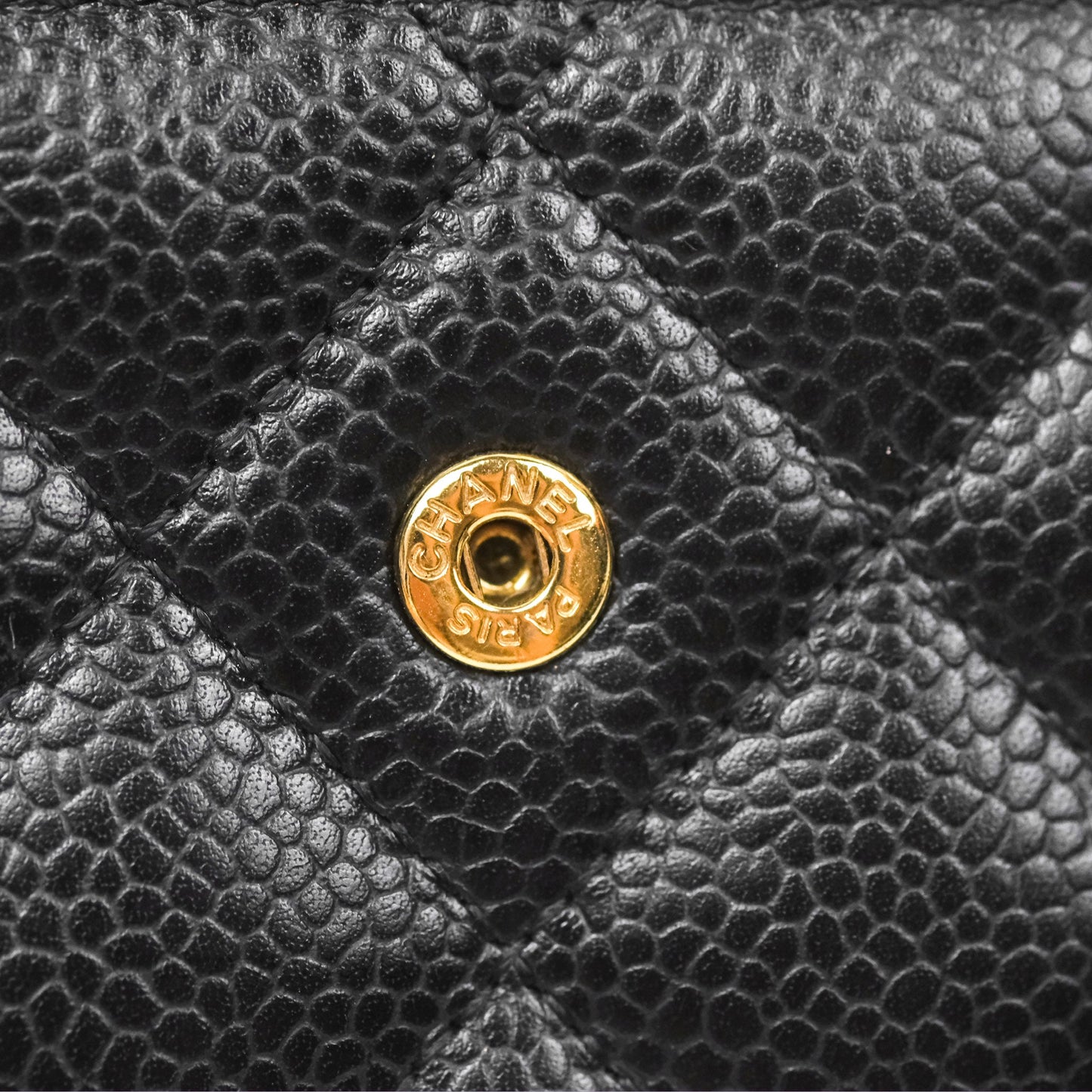 Chanel Quilted Short Flap Black Caviar Gold Hardware