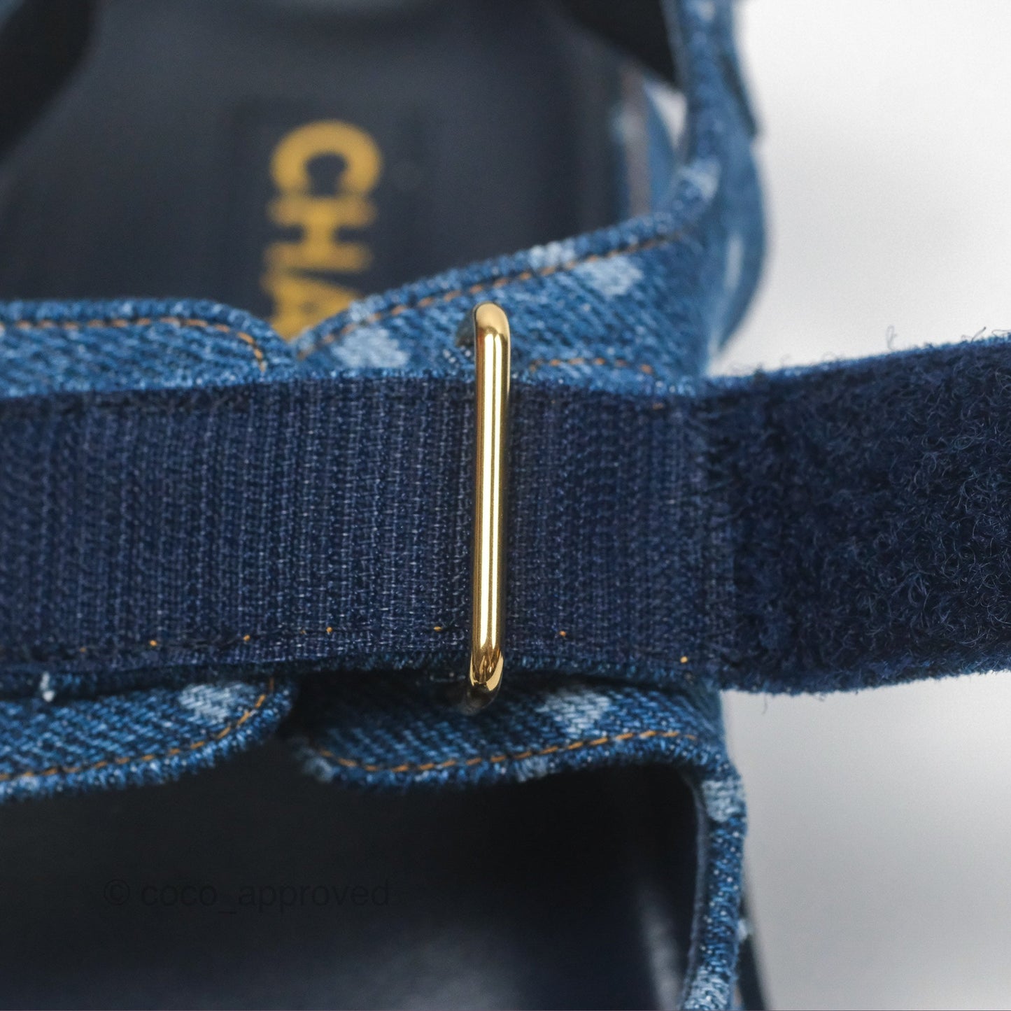 Chanel CC Dots Dad Sandals Denim Blue 23P Size 36.5