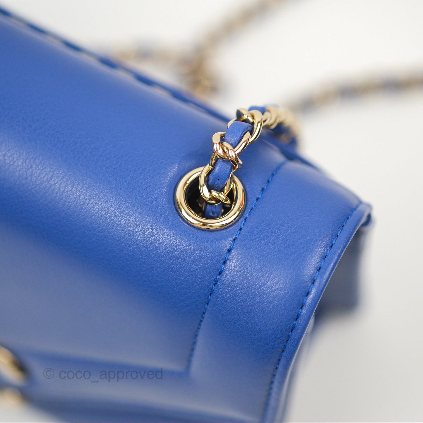 Chanel Chevron Square Envelope Flap Bag Royal Blue 19C