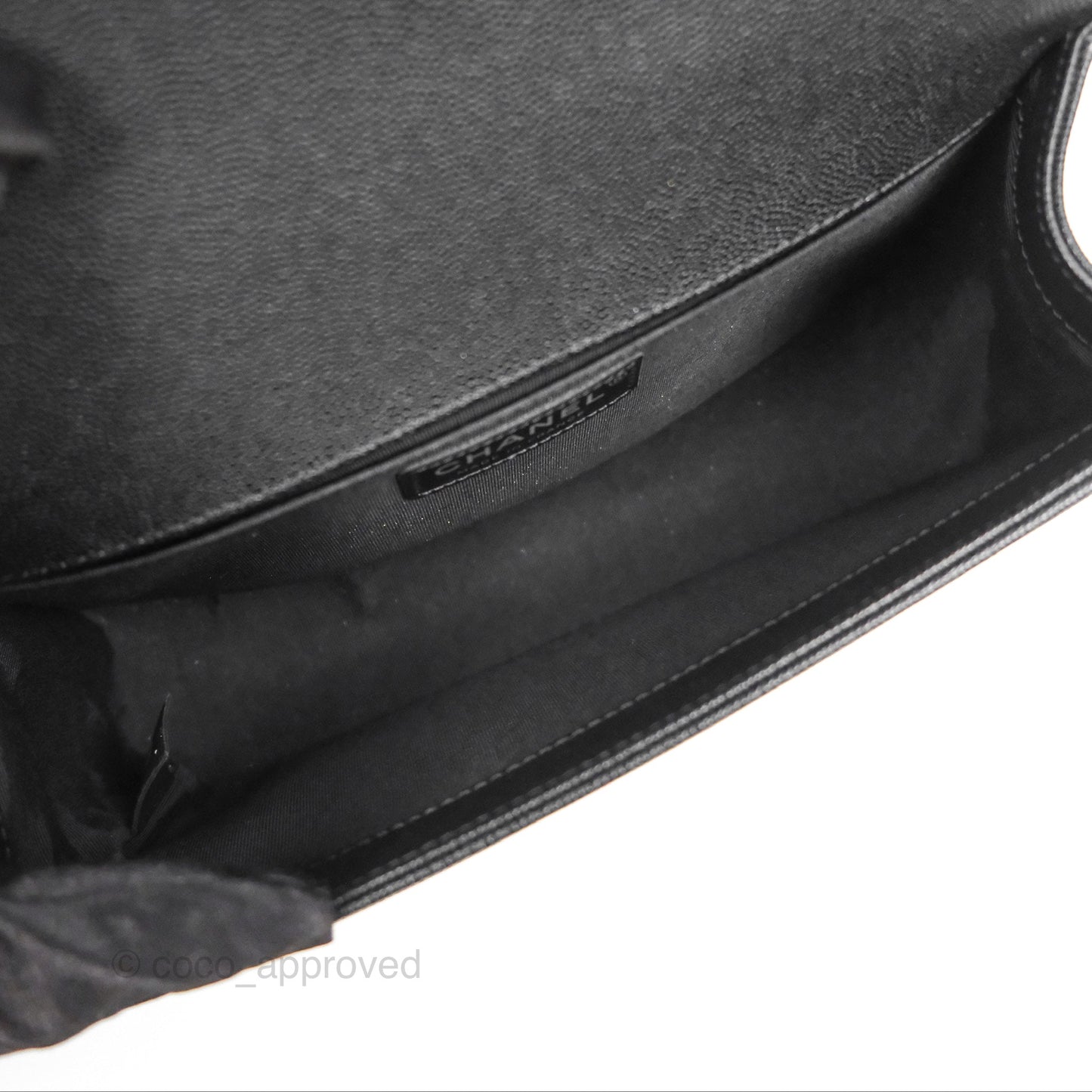 Chanel Quilted Medium Boy Black Caviar Ruthenium Hardware