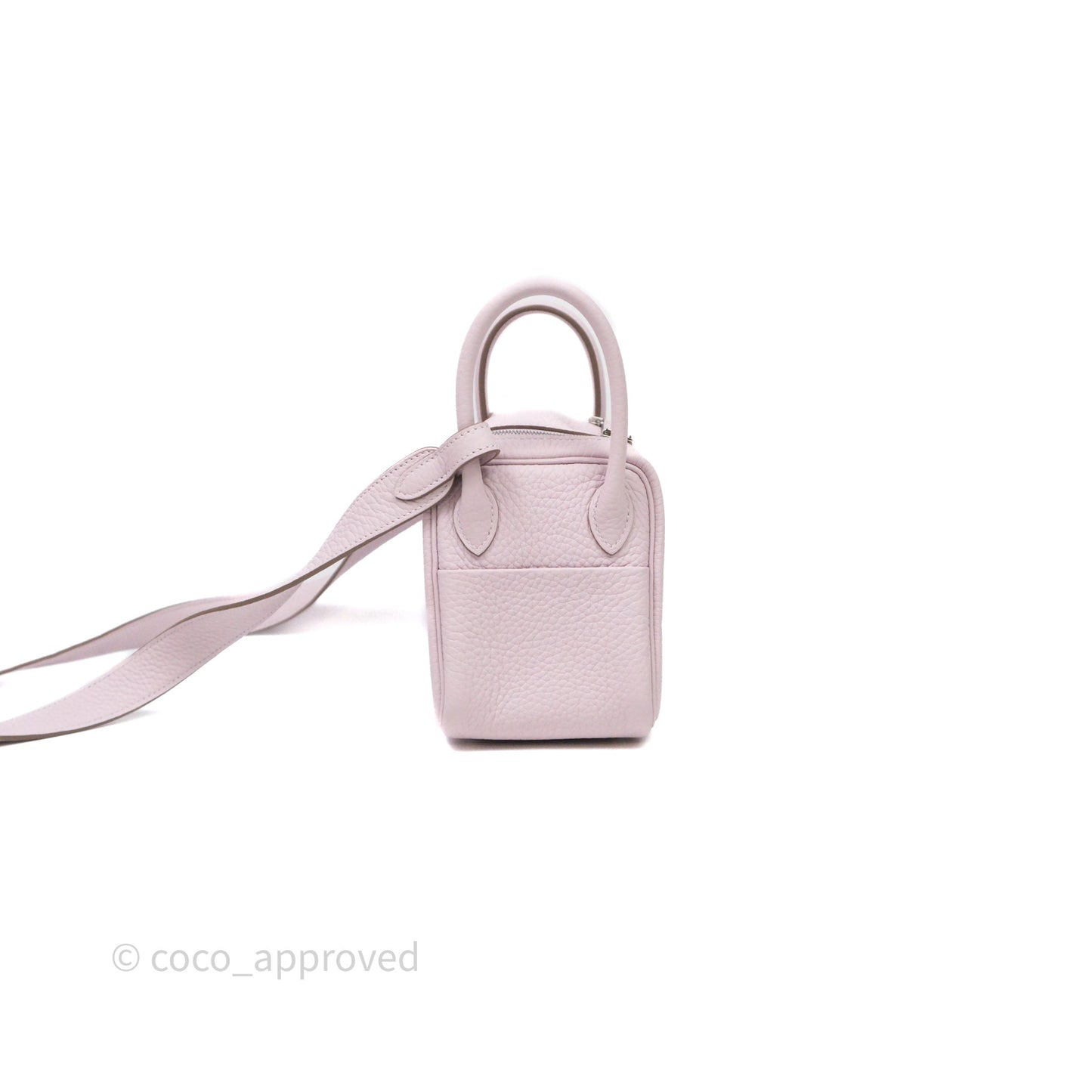 Hermès Mini Lindy 20 Mauve Pâle 09 Clemence Palladium Hardware