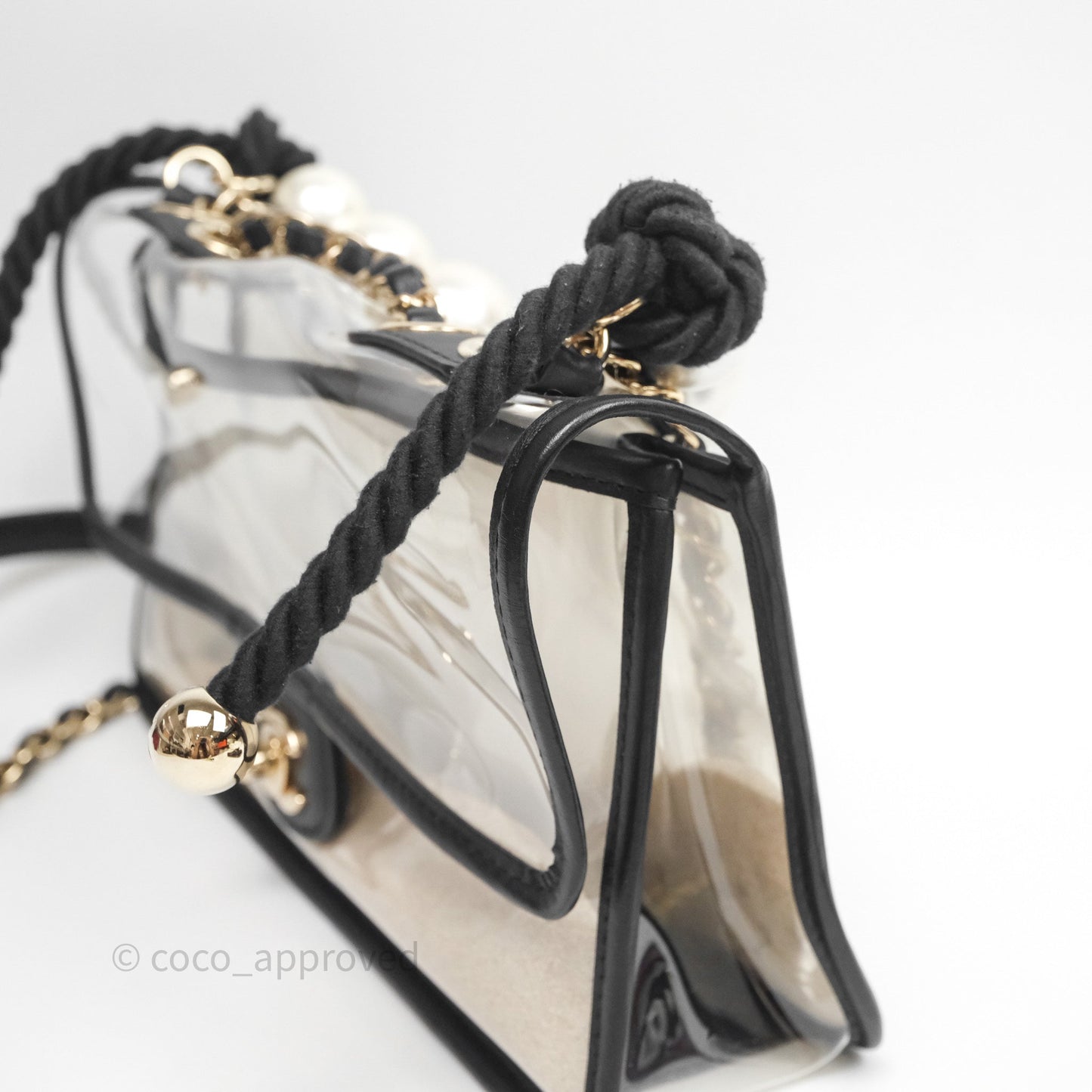 Chanel Medium Sand By The Sea PVC Flap Black Lambskin Gold Hardware