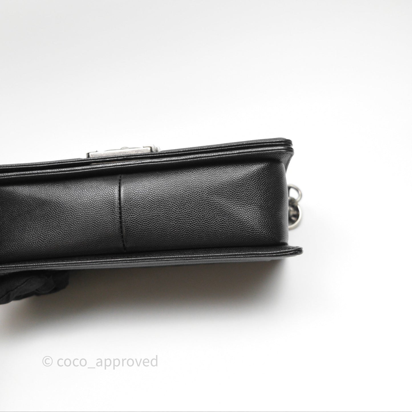 Chanel Quilted Medium Boy Black Caviar Ruthenium Hardware