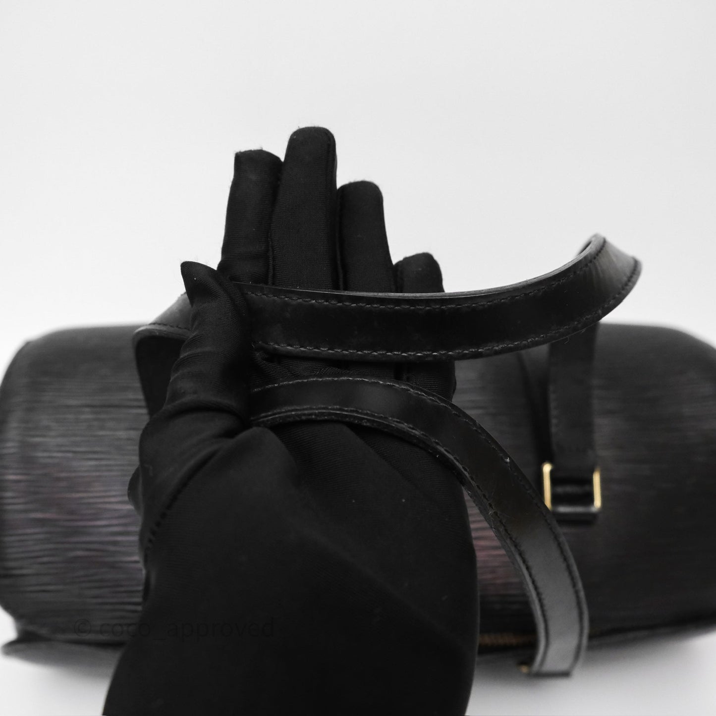 Louis Vuitton Epi Soufflot Bag Black Gold Hardware