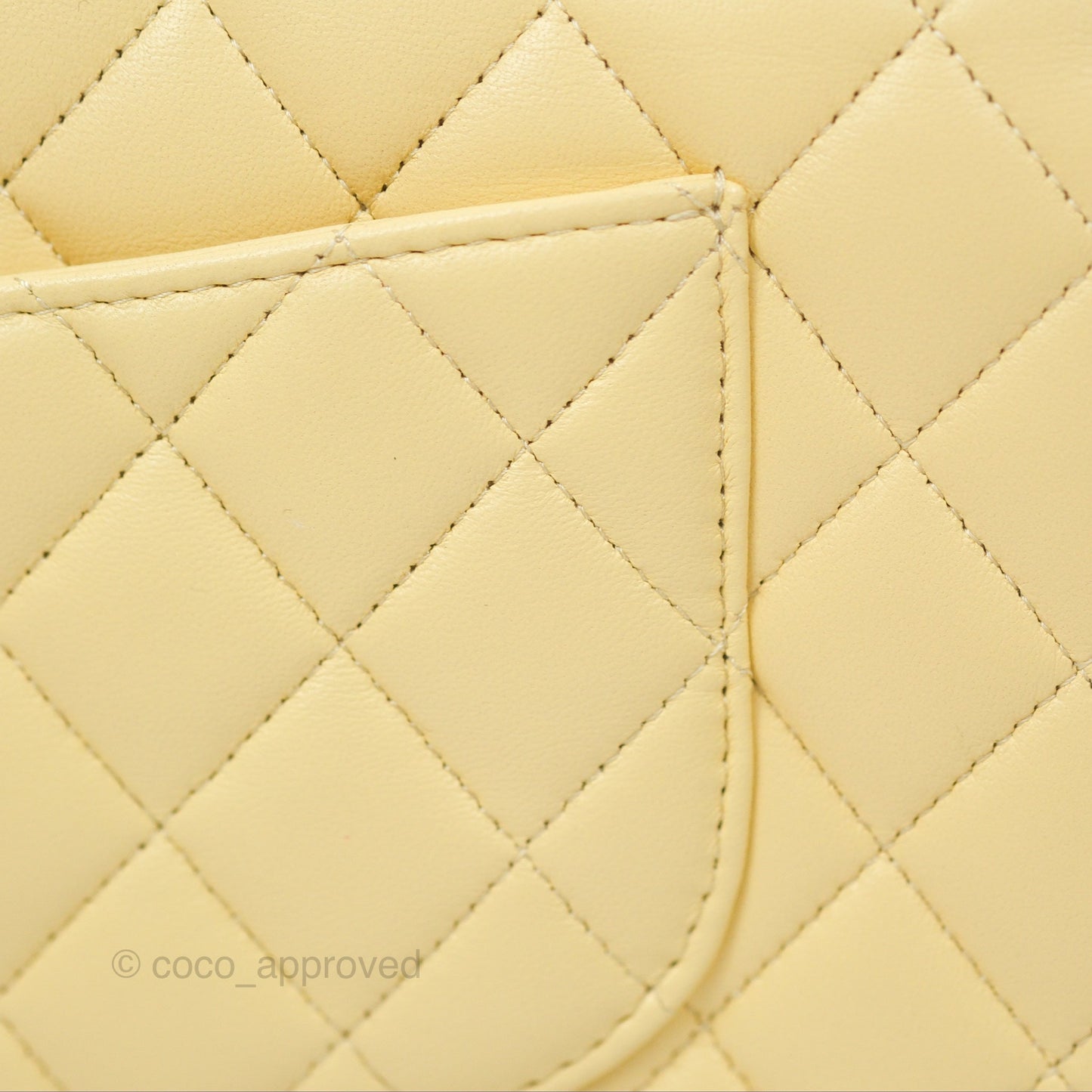 Chanel Classic M/L Medium Flap Quilted Yellow Lambskin Gold Hardware