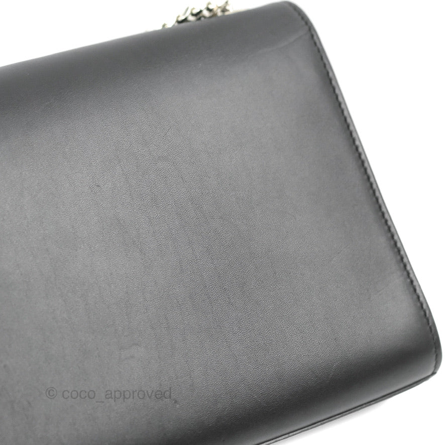 Saint Laurent Medium Kate Tassel Chain Bag Black Smooth Calfskin Silver Hardware