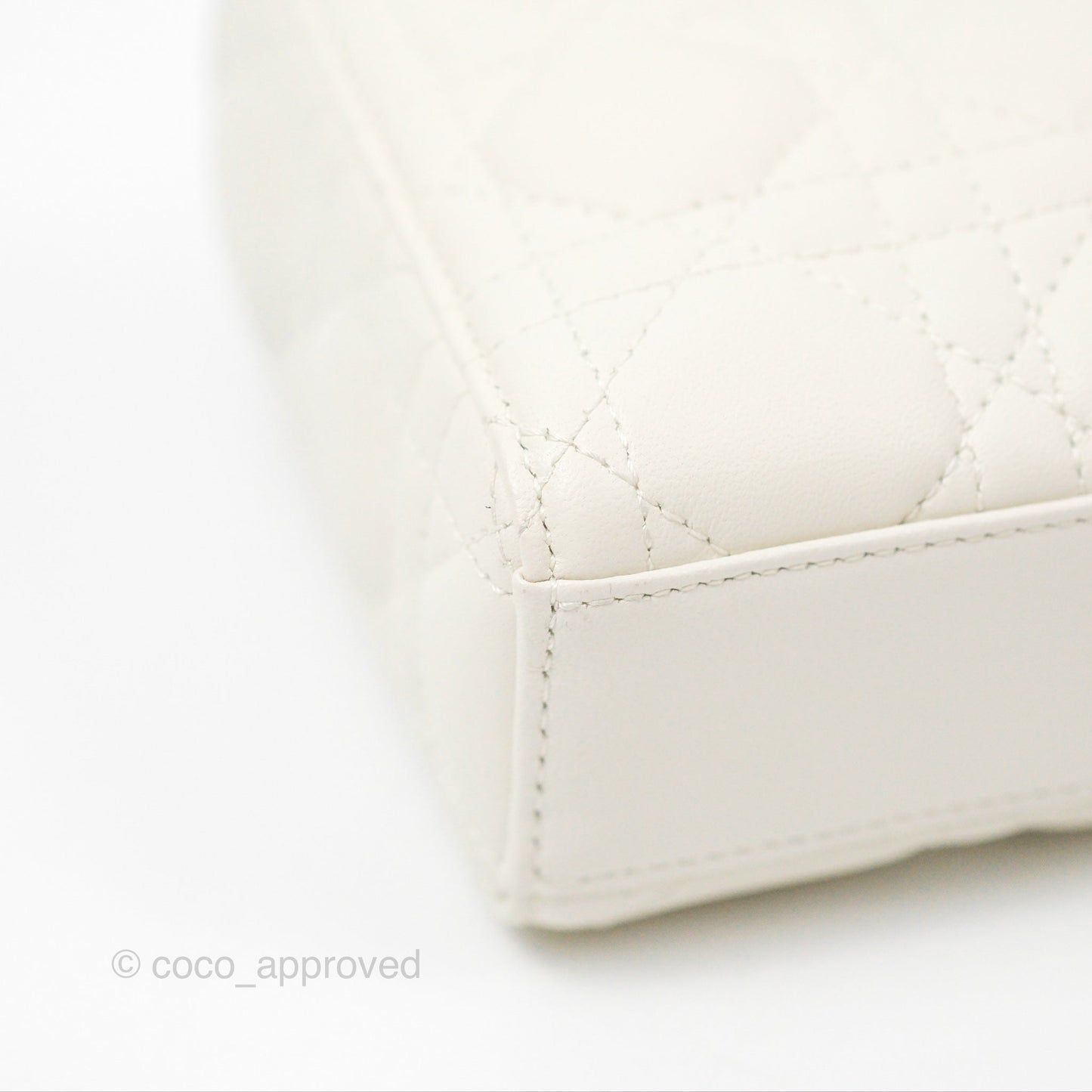 Dior Small Lady D-Joy Bag Ivory White Lambskin Cannage Gold Hardware