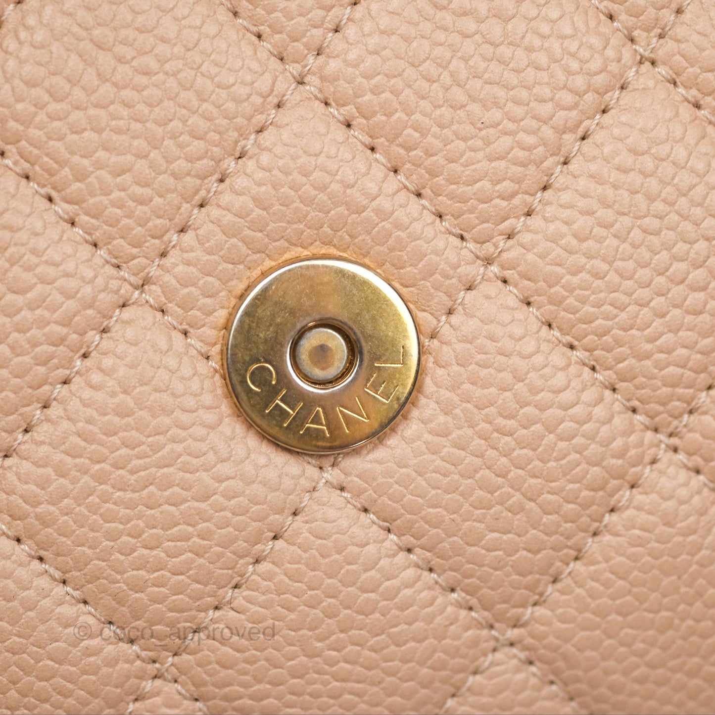 Chanel Quilted Medium CC Filigree Flap Beige Black Caviar