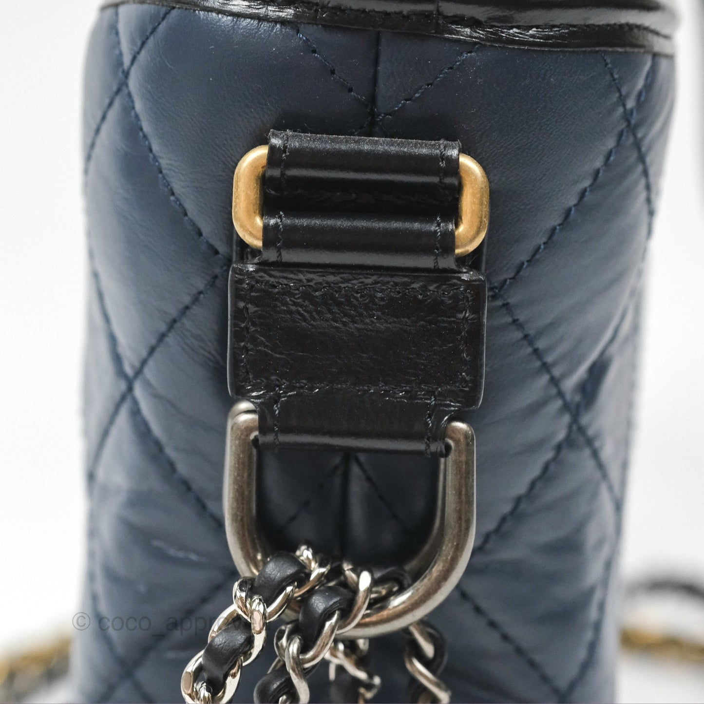 Chanel New Medium Gabrielle Hobo Quilted Navy Black Aged Calfskin