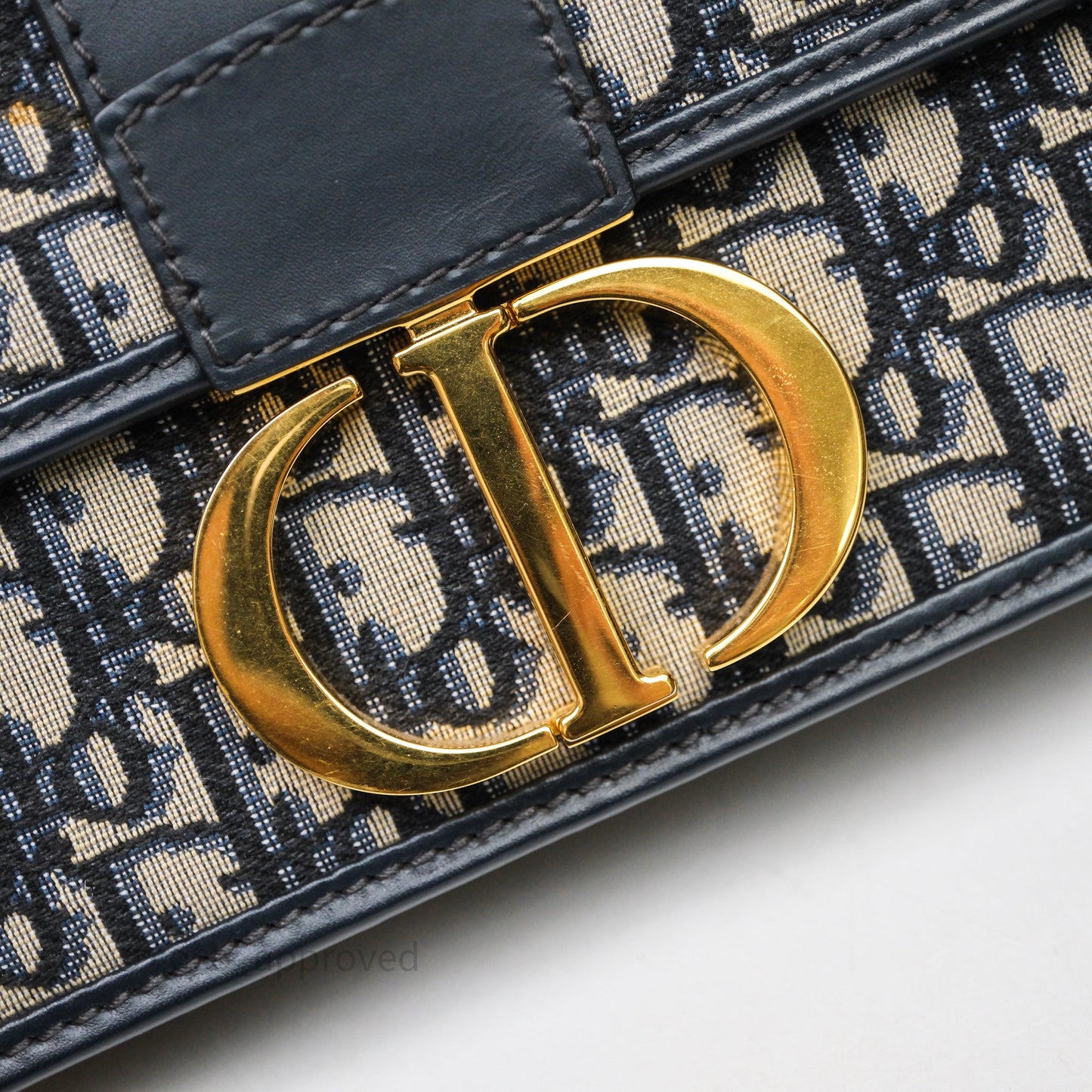 Christian Dior Small 30 Montaigne Bag Blue Dior Oblique Jacquard