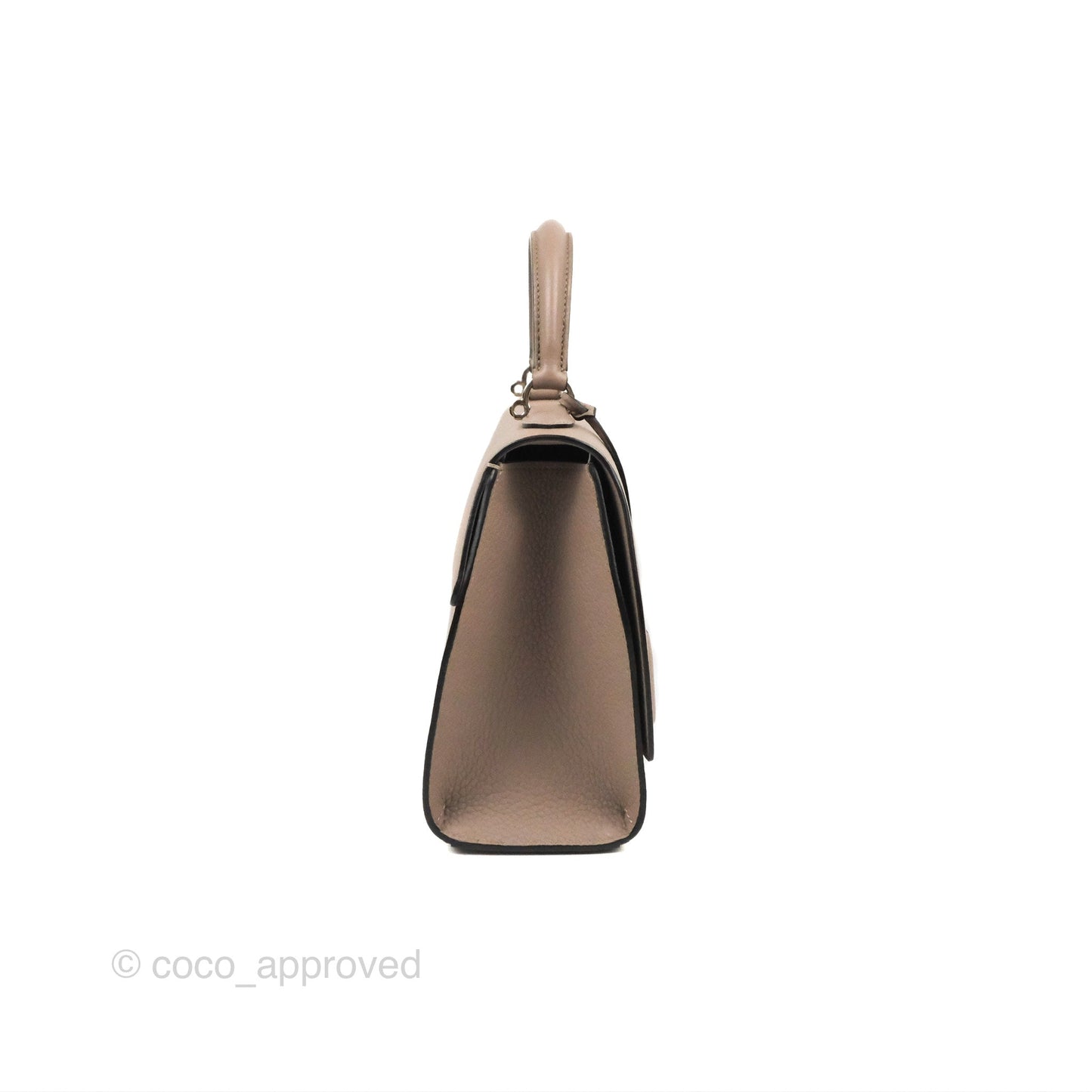 Moynat Réjane PM bag Tourterelle Grained Blush Leather Silver Hardware
