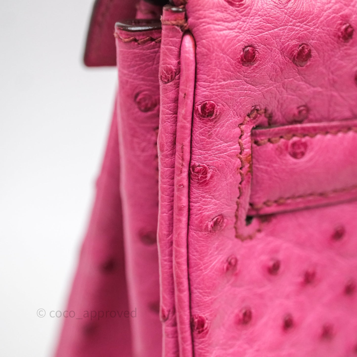 Hermes Kelly 32 Fuchsia Ostrich Palladium Hardware