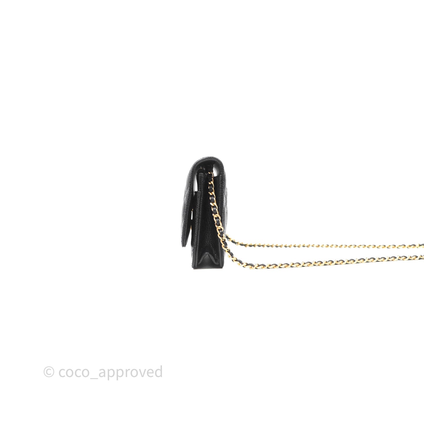 Chanel Quilted WOC Black Caviar Gold Hardware