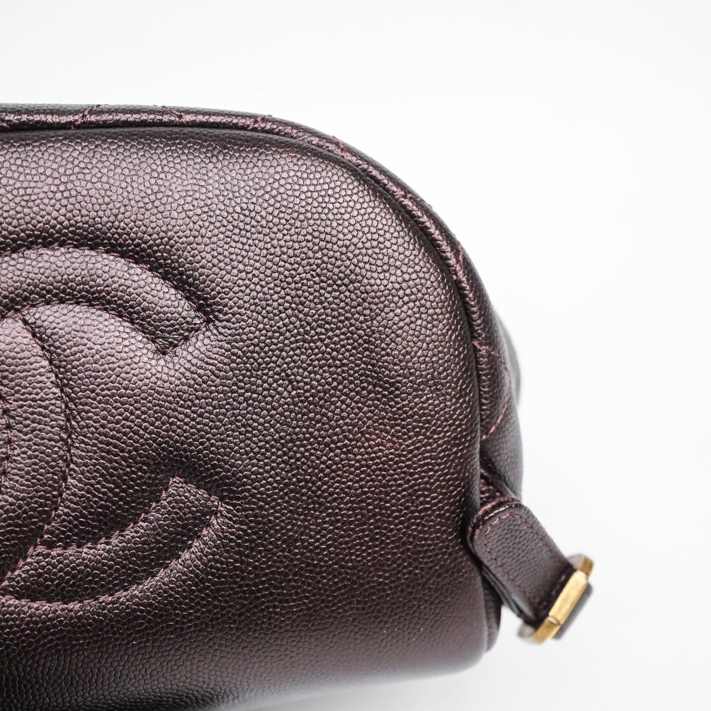 Chanel Quilted Filigree Backpack Iridescent Burgundy Caviar Aged Gold Hardware