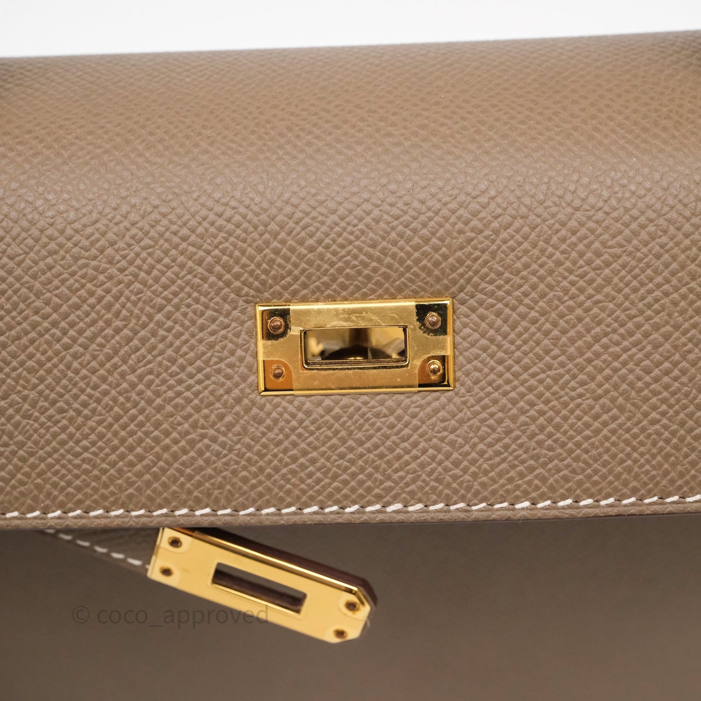 Hermès Kelly 25 Etoupe 18 Epsom Gold Hardware