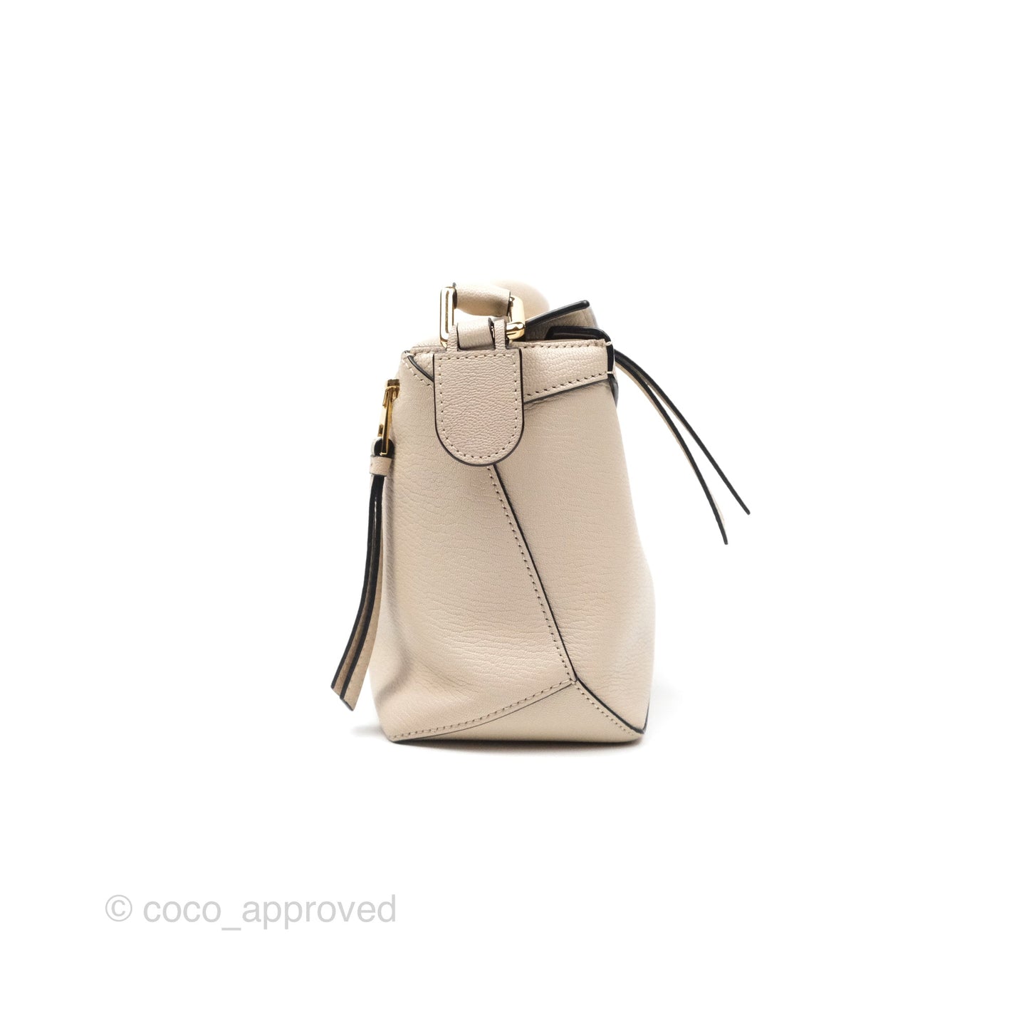 Loewe Small Puzzle Bag Beige Calfskin Gold Hardware