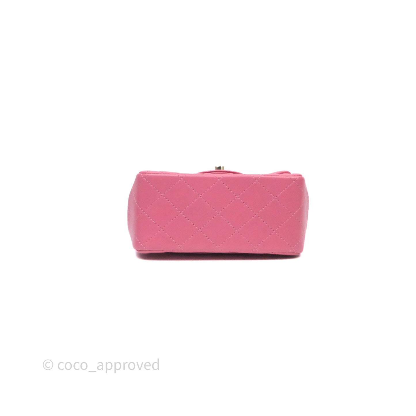 Chanel Quilted Mini Square Pink Lambskin Gold Hardware